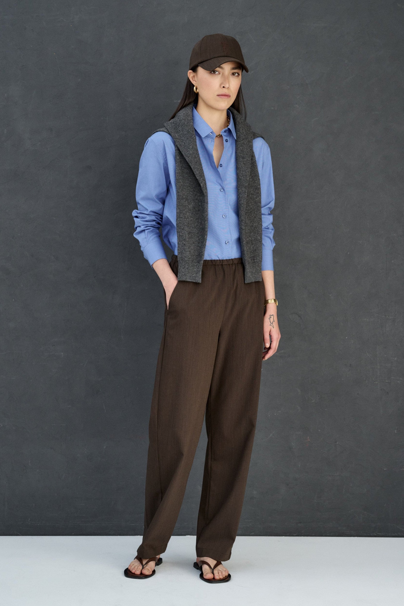 Pantalon marron Andrea
