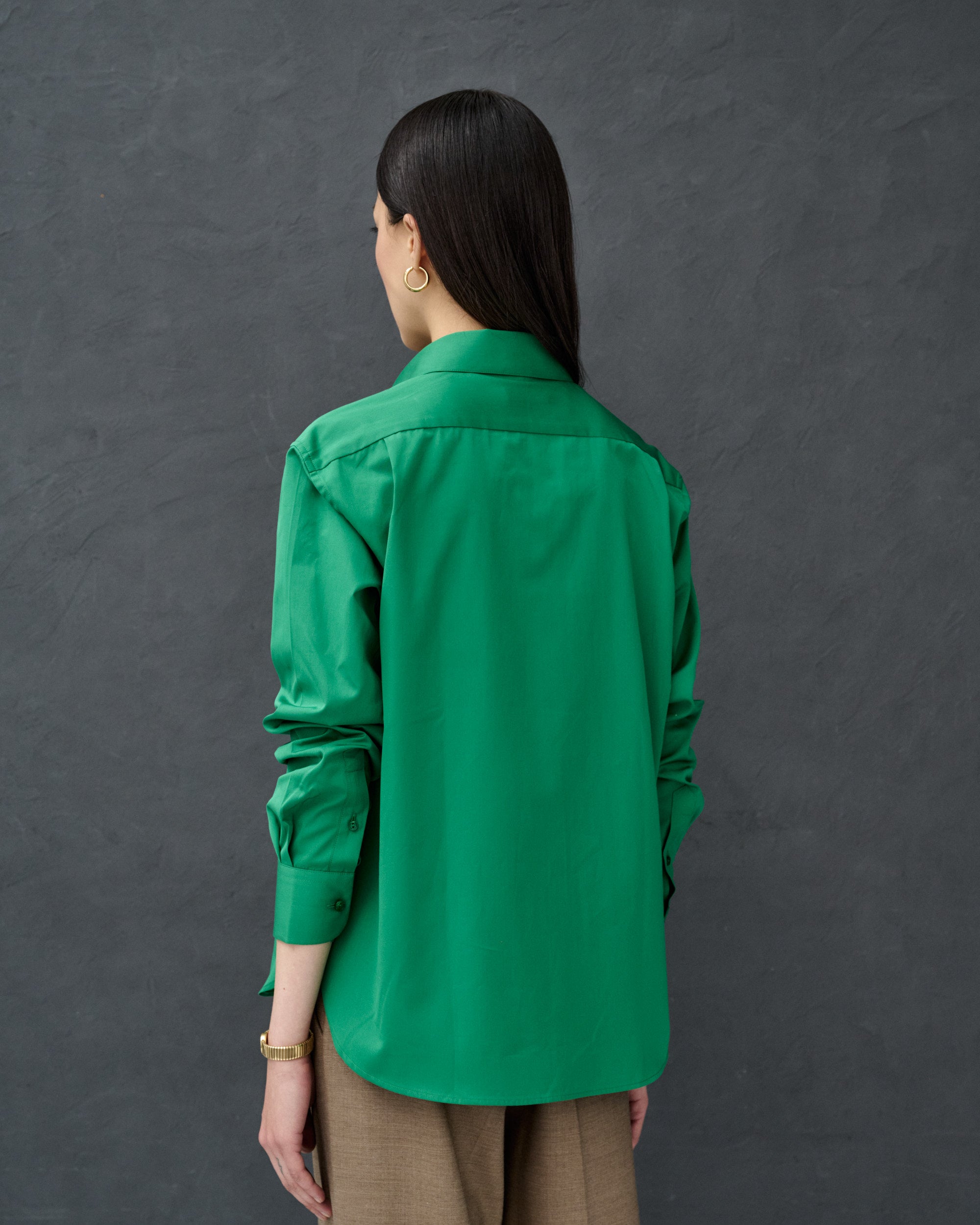 Esther Green Cotton Poplin Shirt 