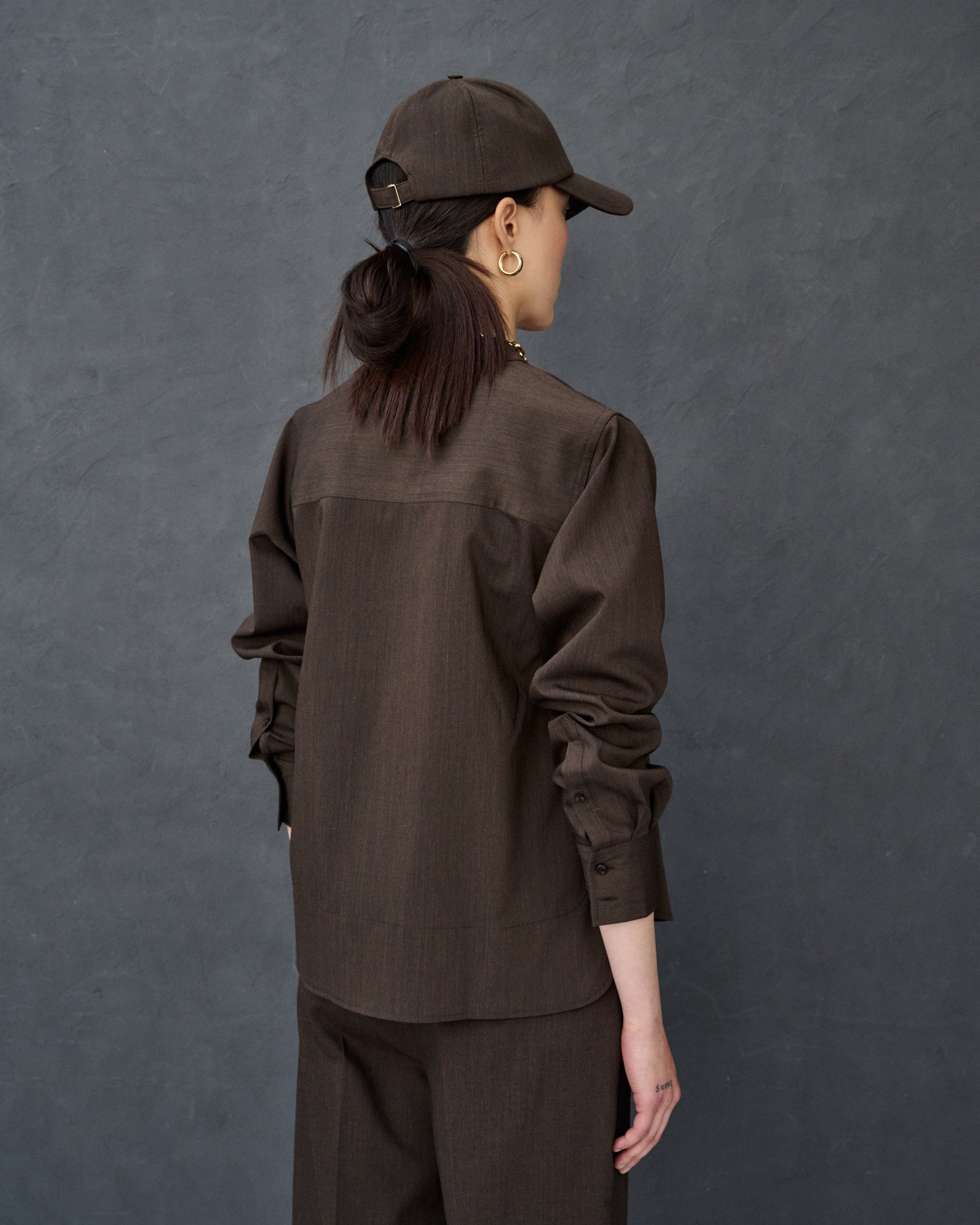 Hailey Brown Wool Blend Blouse