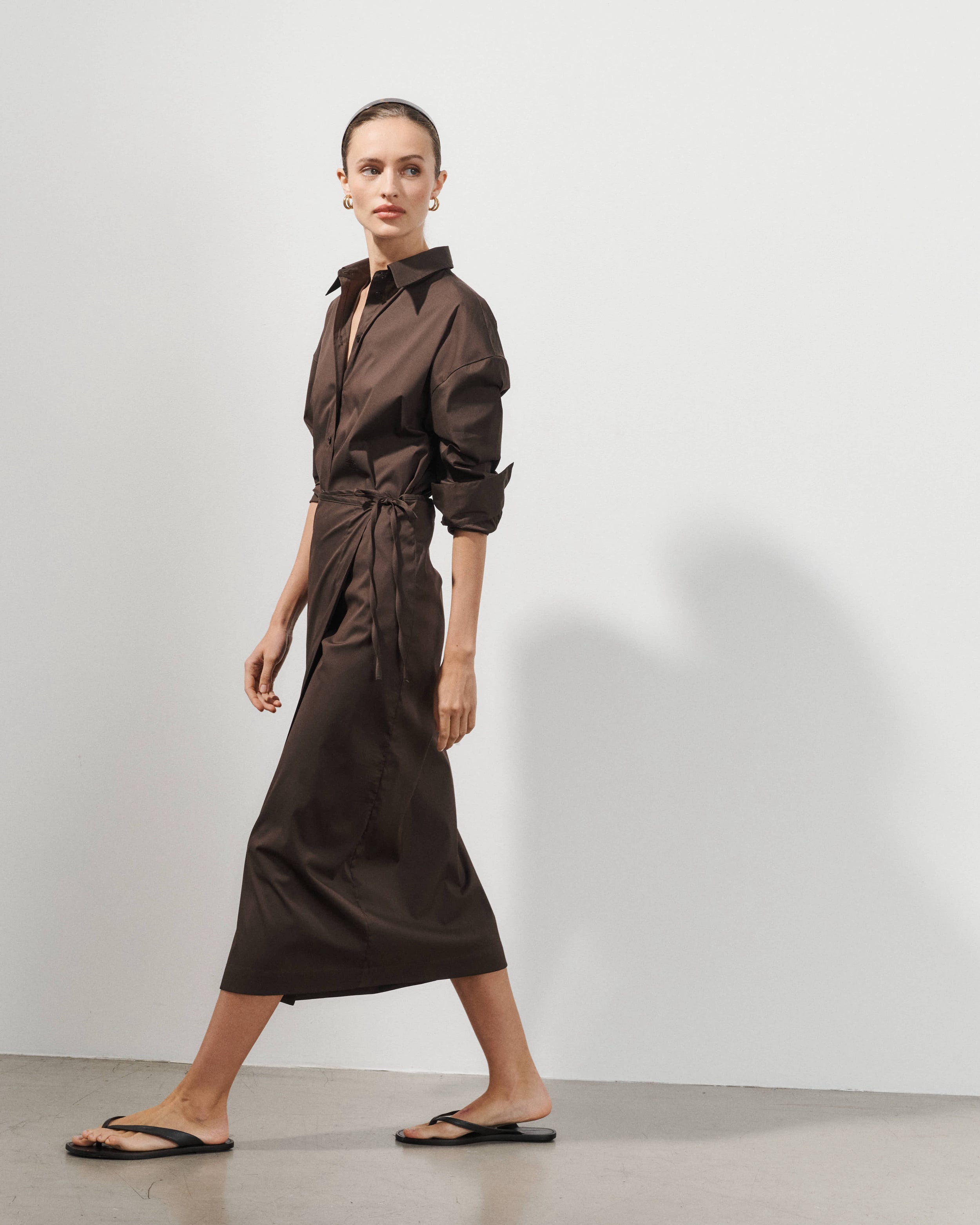 Antonia Brown Cotton Poplin Sarong Skirt