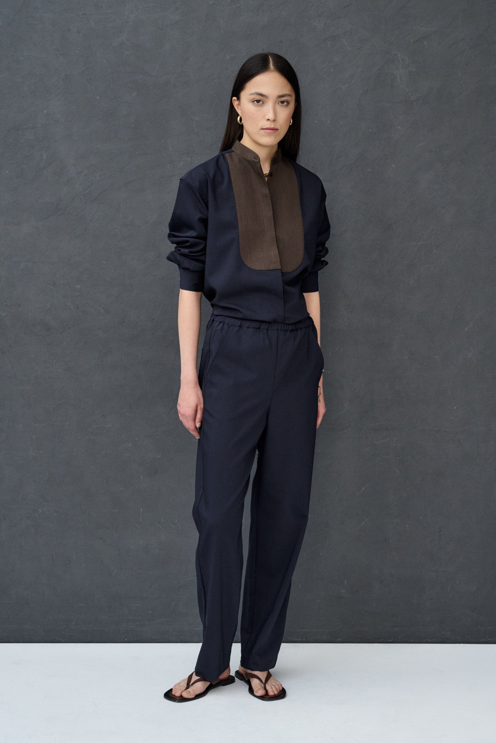 Pantalon bleu marine Andrea