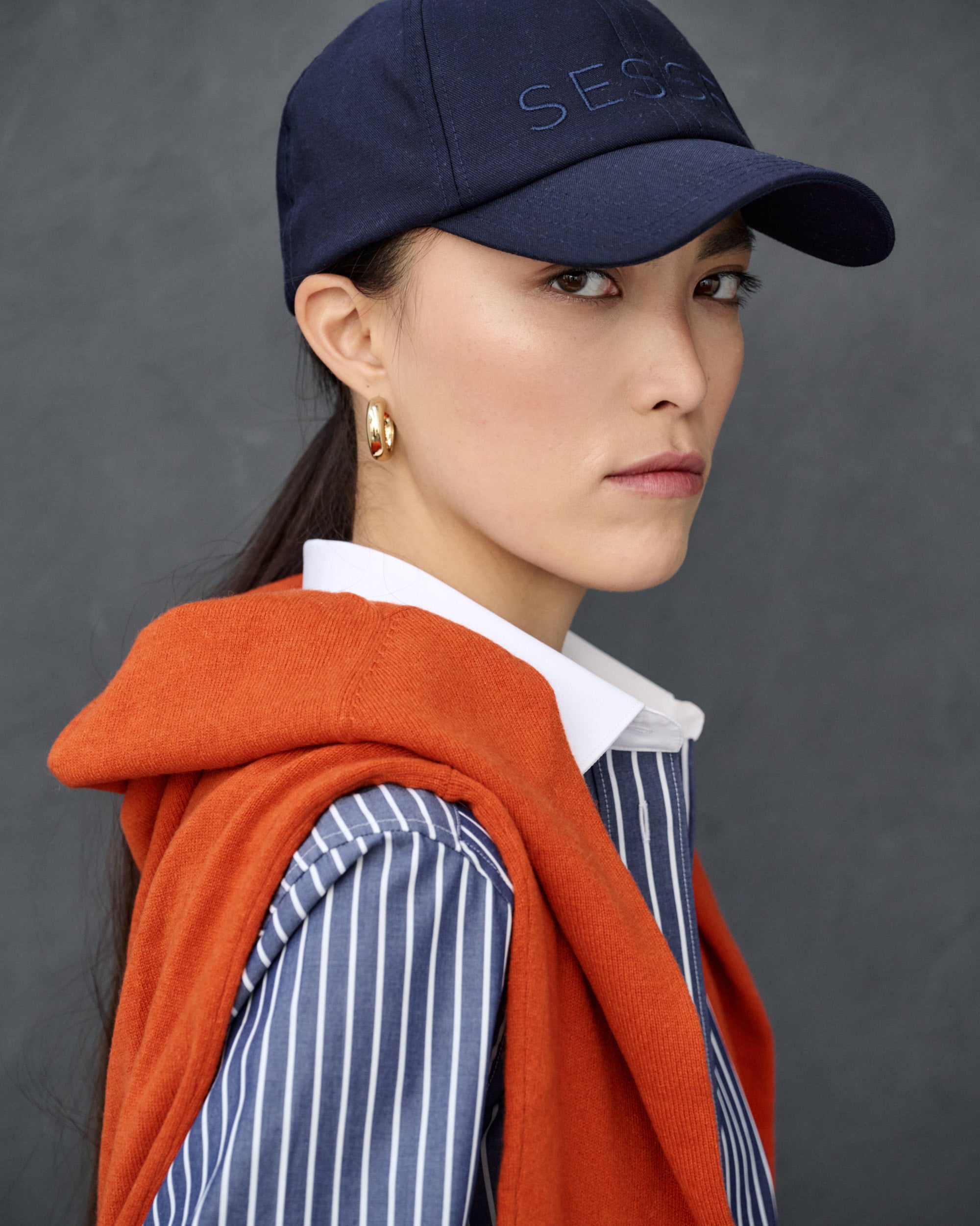 Chemise à rayures bleu marine Monica