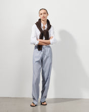 Charger l&#39;image dans la galerie, Pantalon en popeline de coton gris Lou

