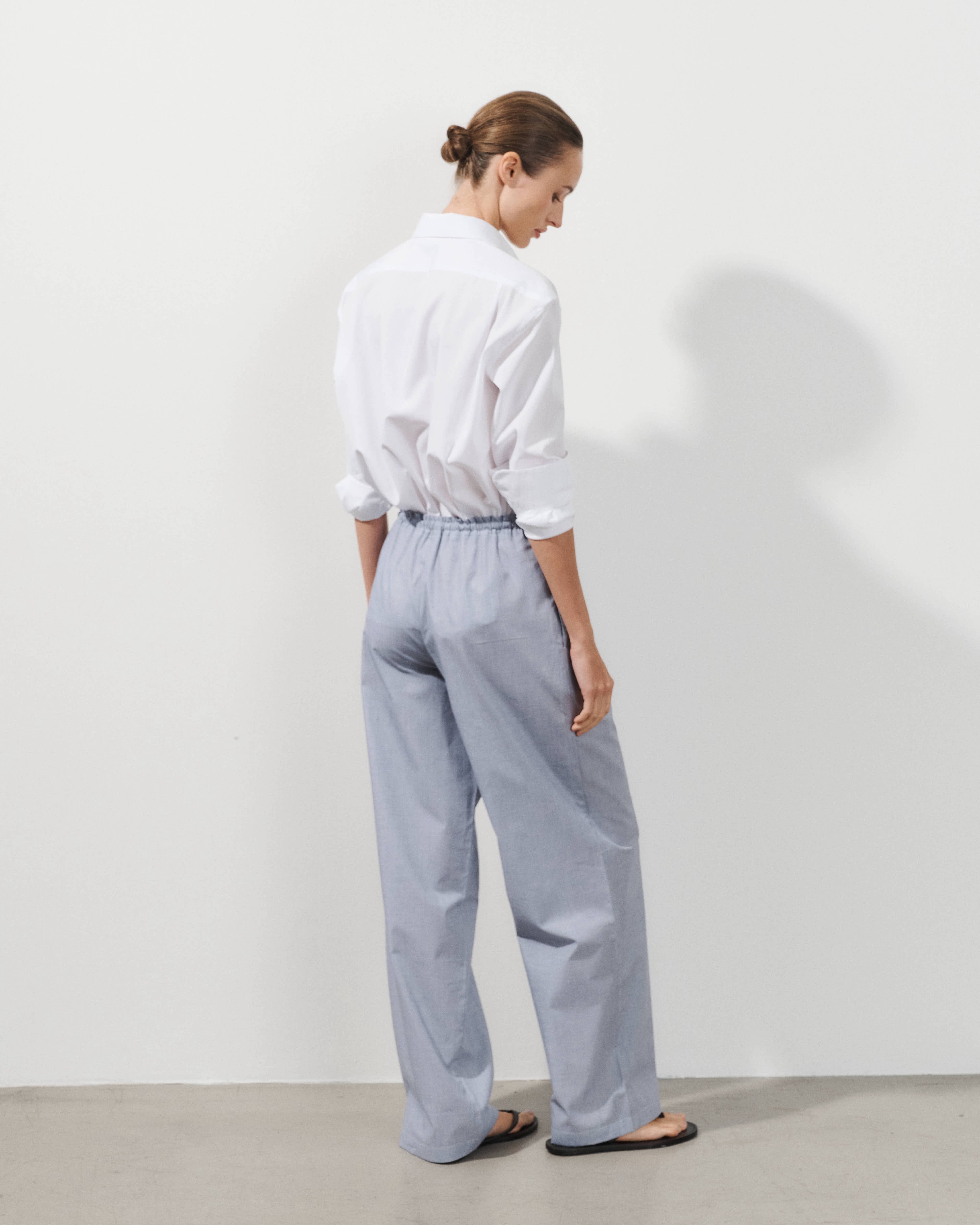  Pantalon en popeline de coton gris Lou