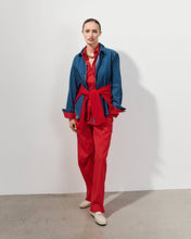 Charger l&#39;image dans la galerie, Pantalon en popeline de coton rouge Lou

