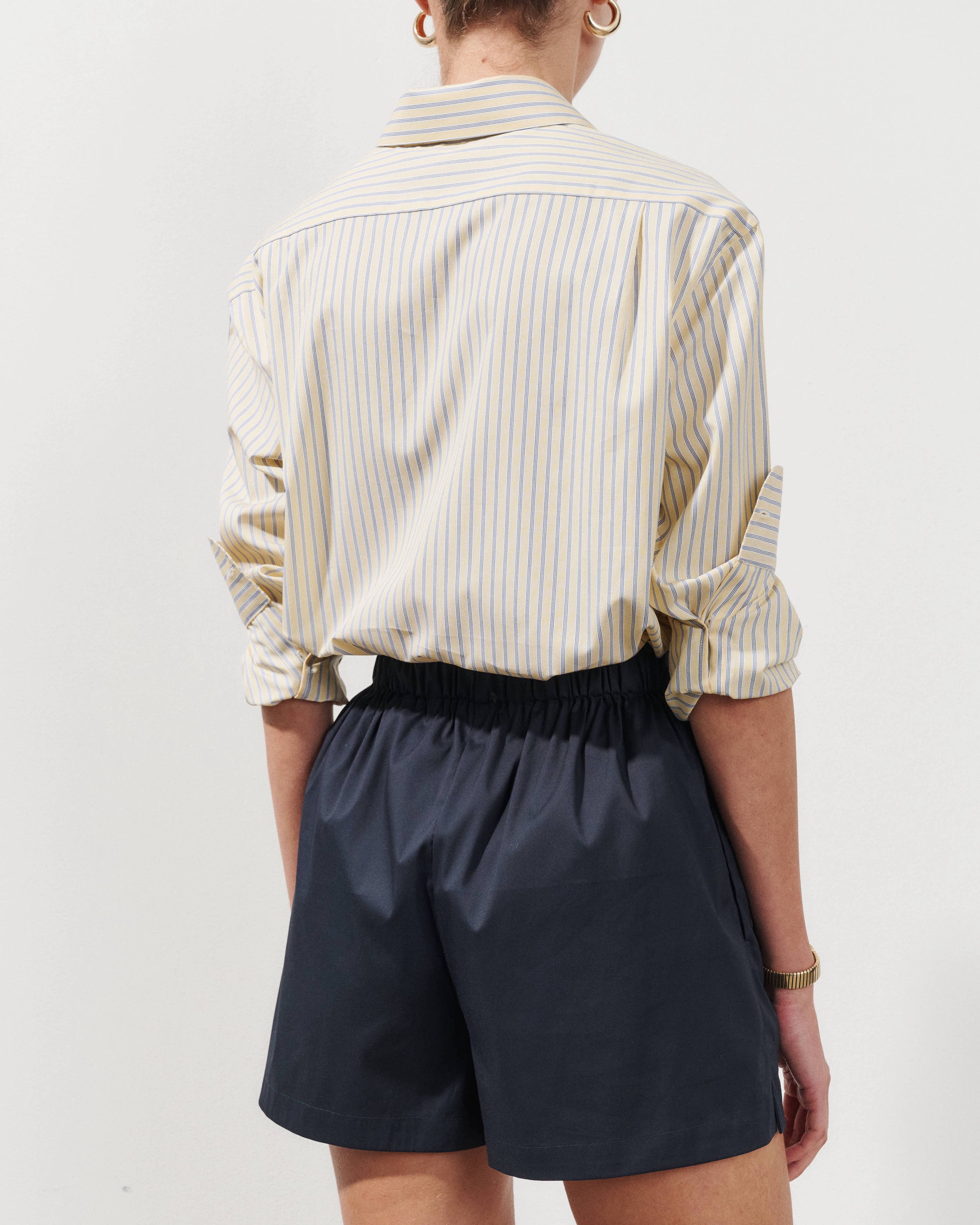 Alex Navy Cotton Poplin Shorts