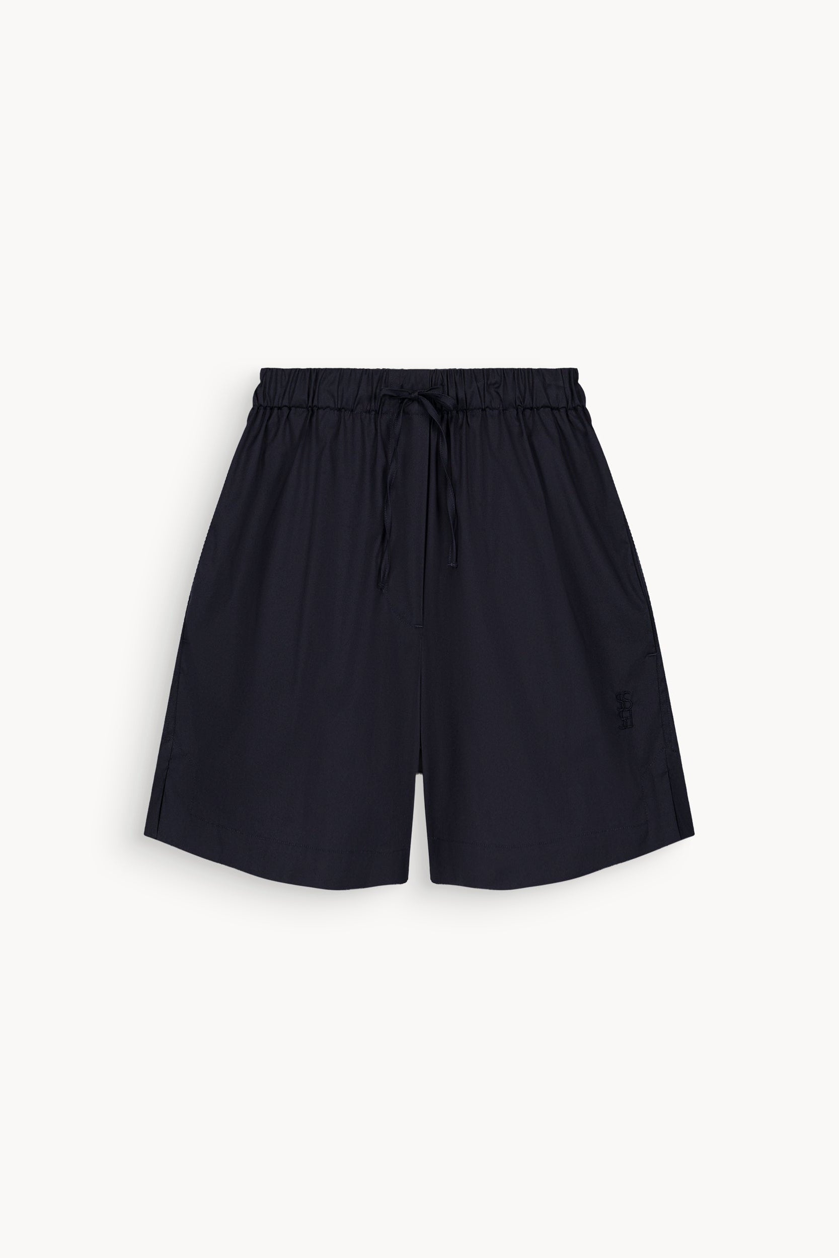 Alex Navy Cotton Poplin Shorts