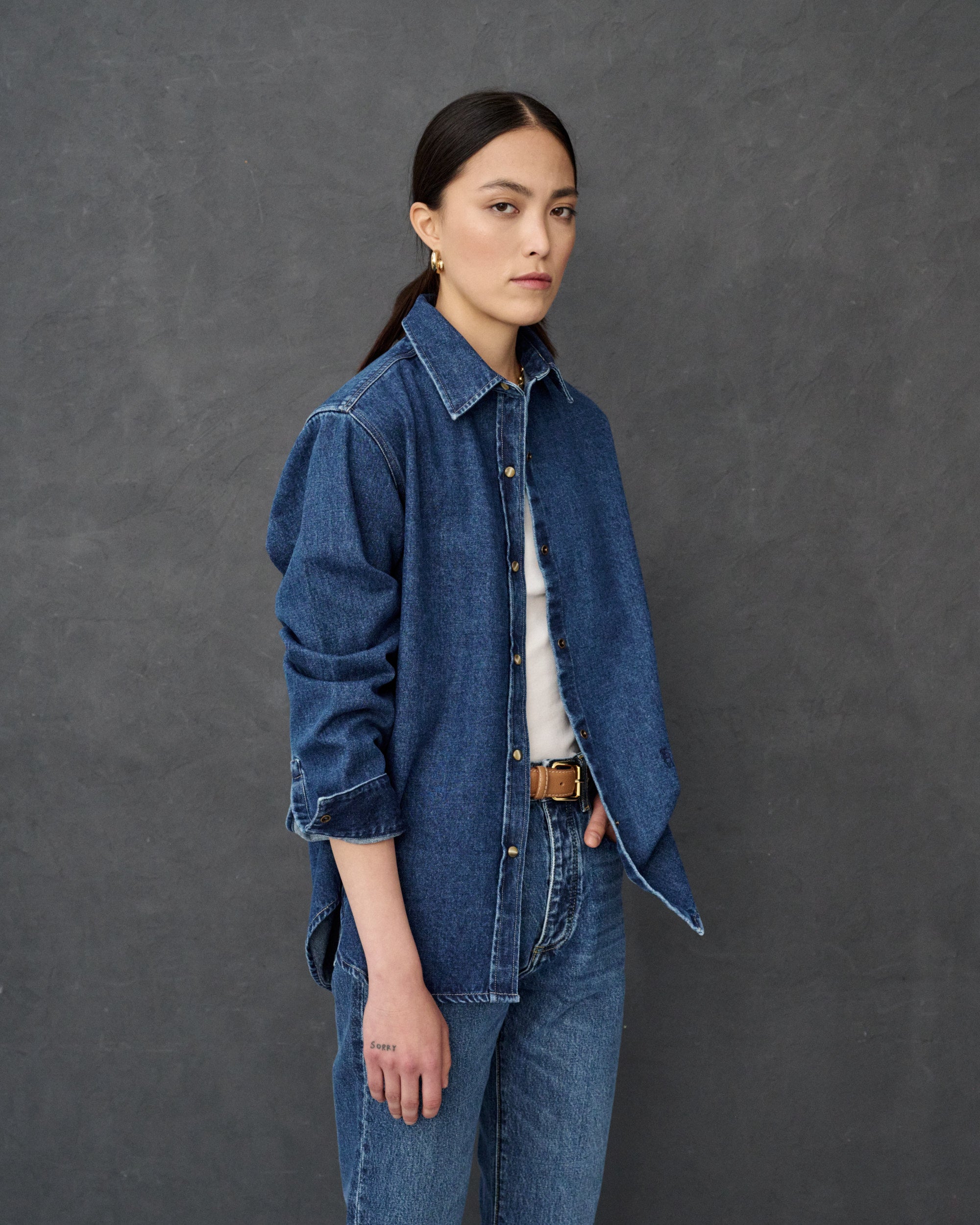 Surchemise en denim brut Zoey