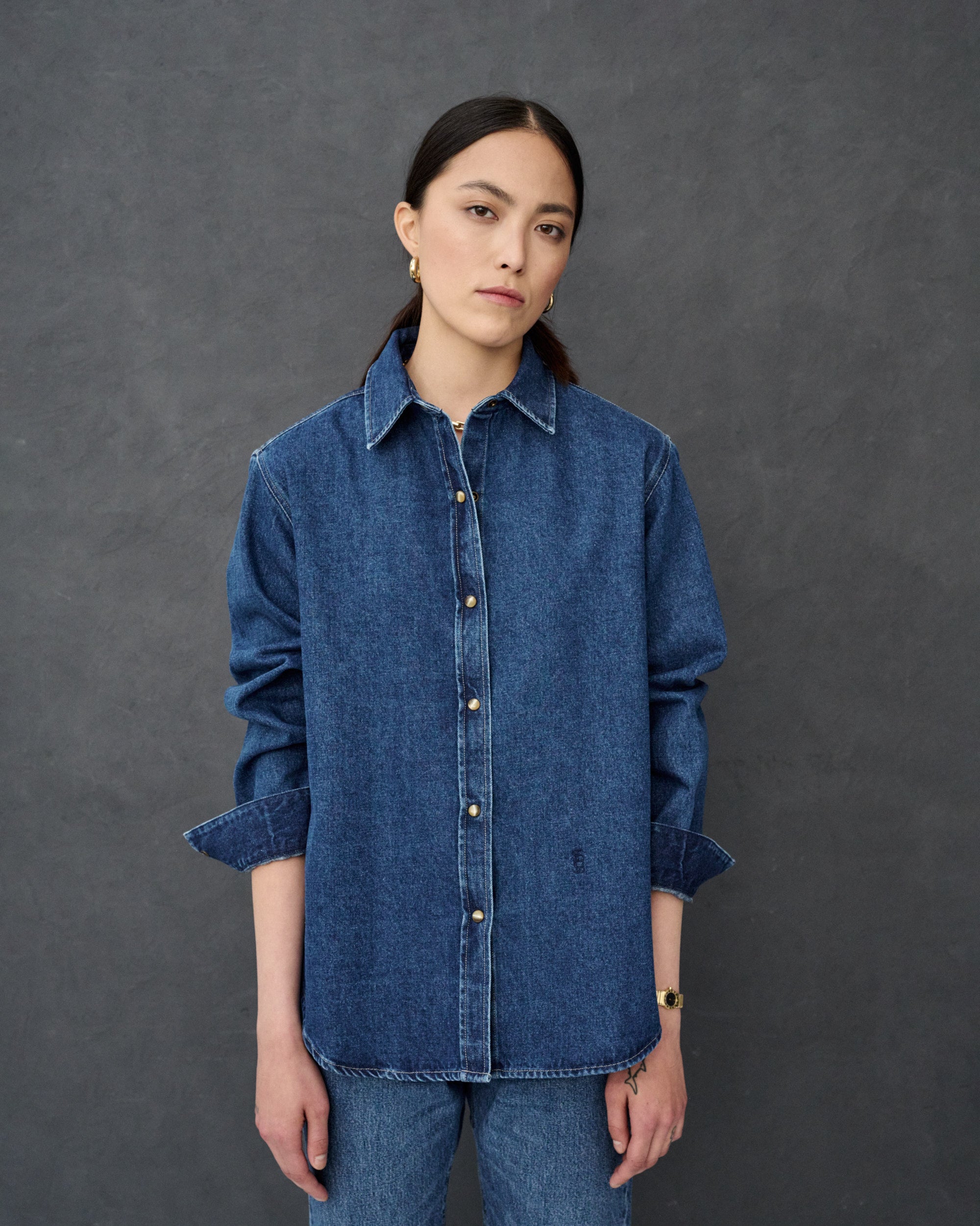 Surchemise en denim brut Zoey