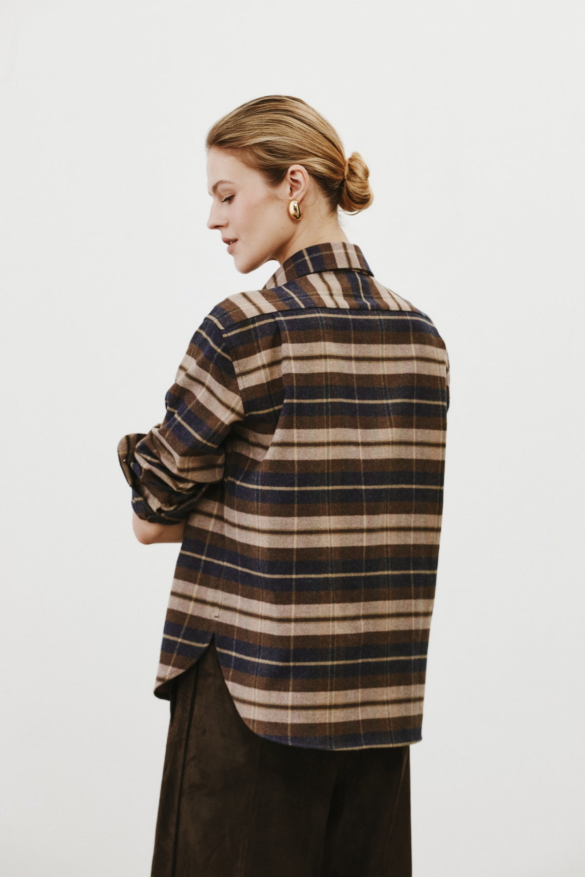 Chemise en tartan beige Esther