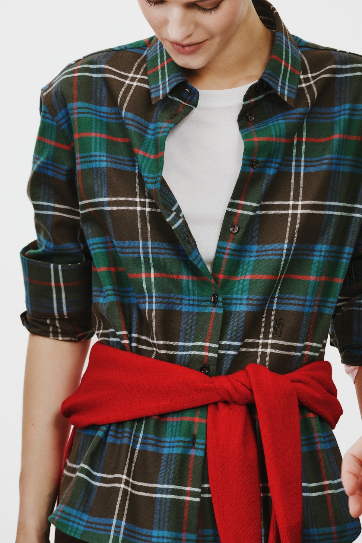 Chemise en tartan marron Esther
