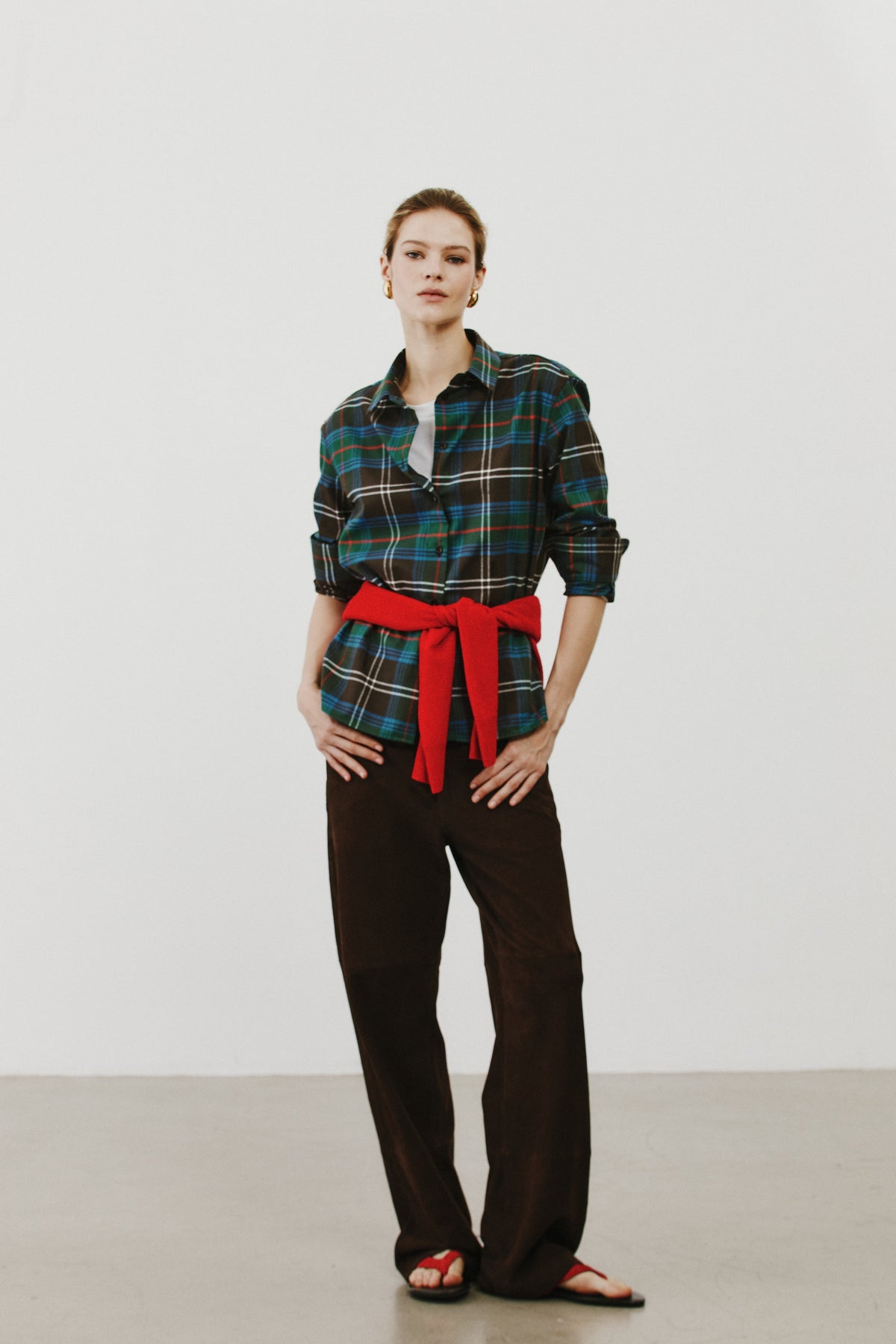 Chemise en tartan marron Esther