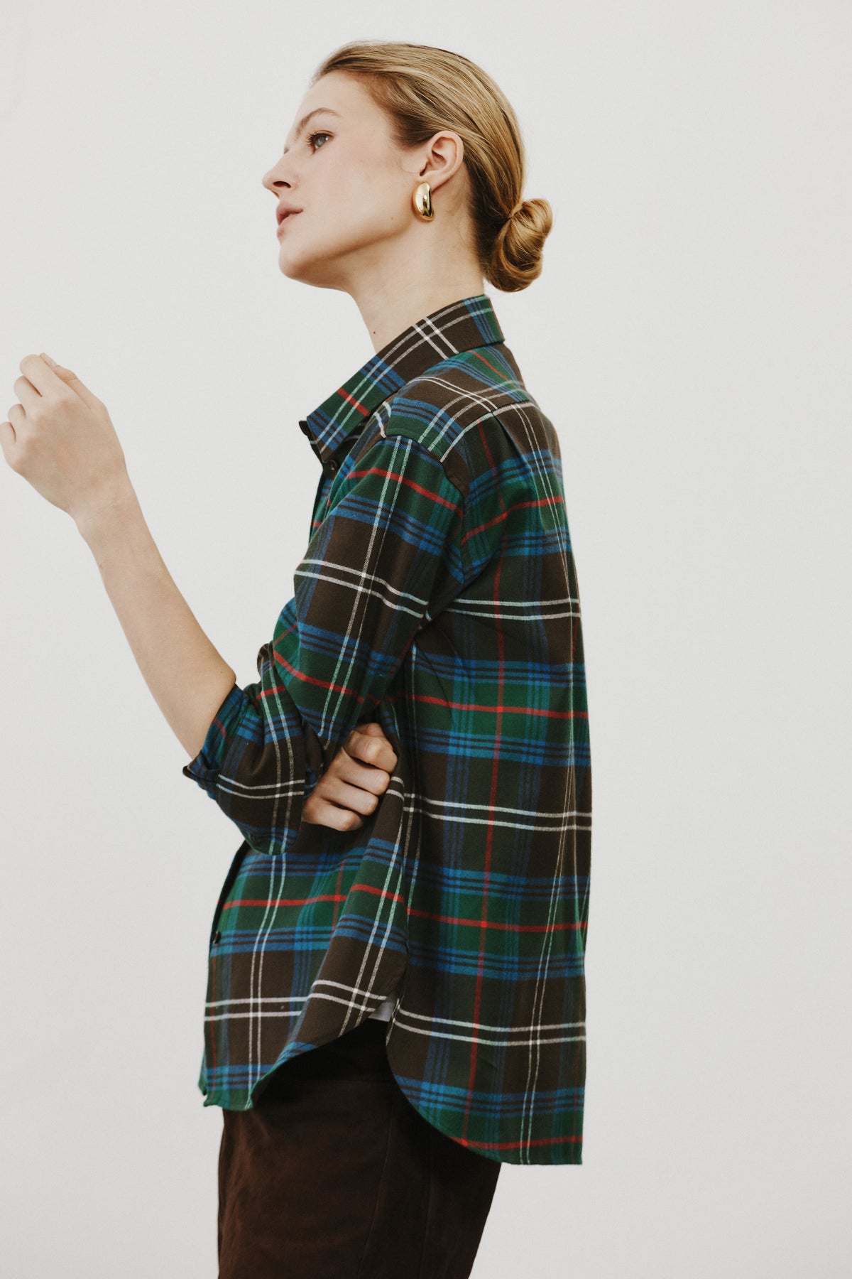 Chemise en tartan marron Esther