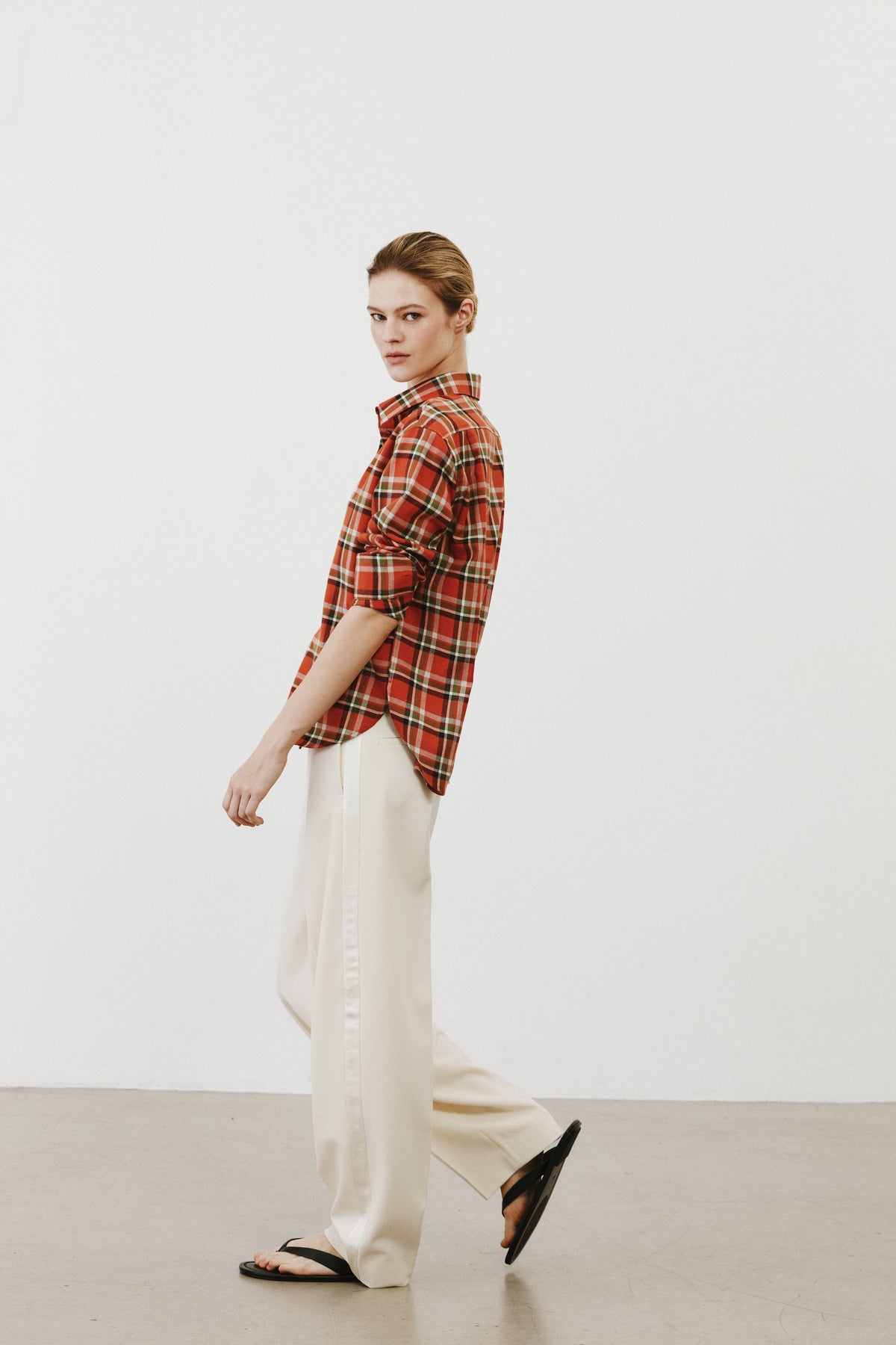 Chemise en tartan orange Esther
