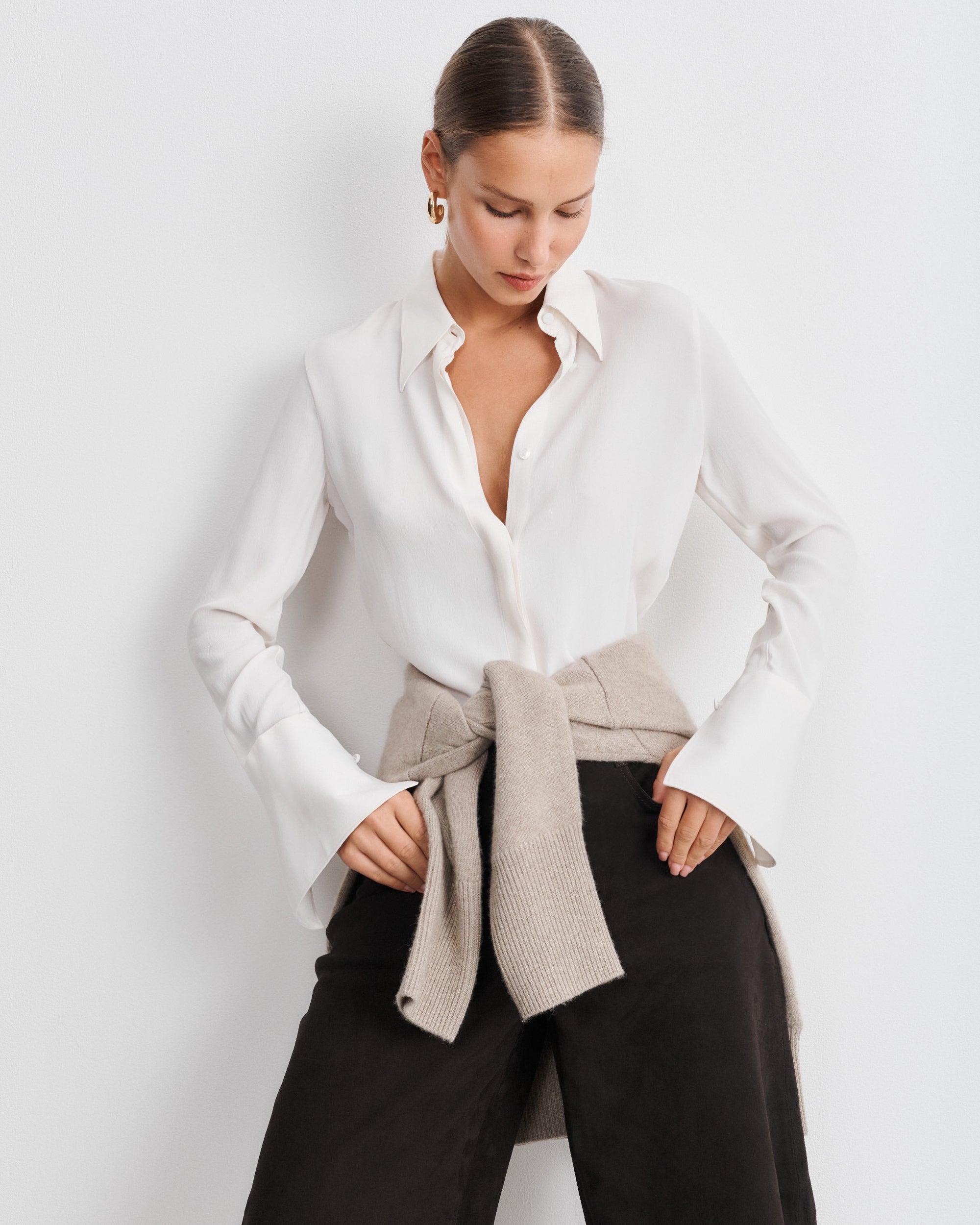 Leia Ivory Silk Shirt
