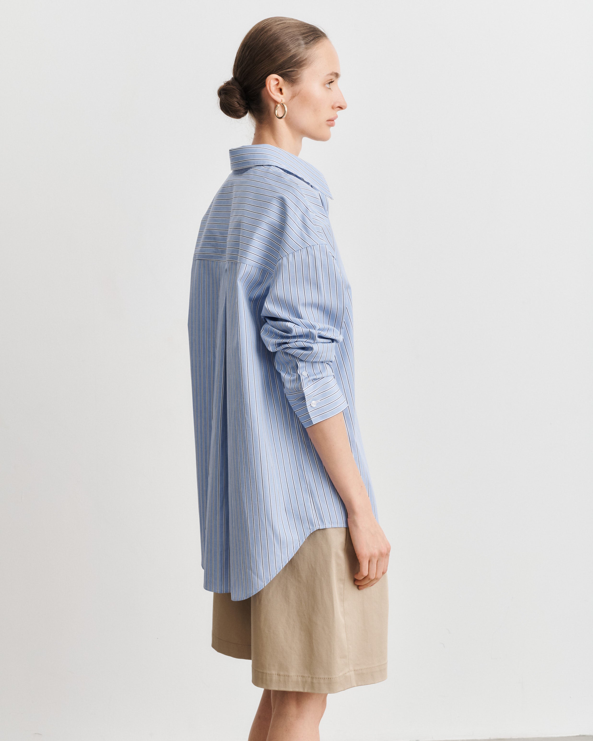 Chemise à rayures bleu ciel Kaia