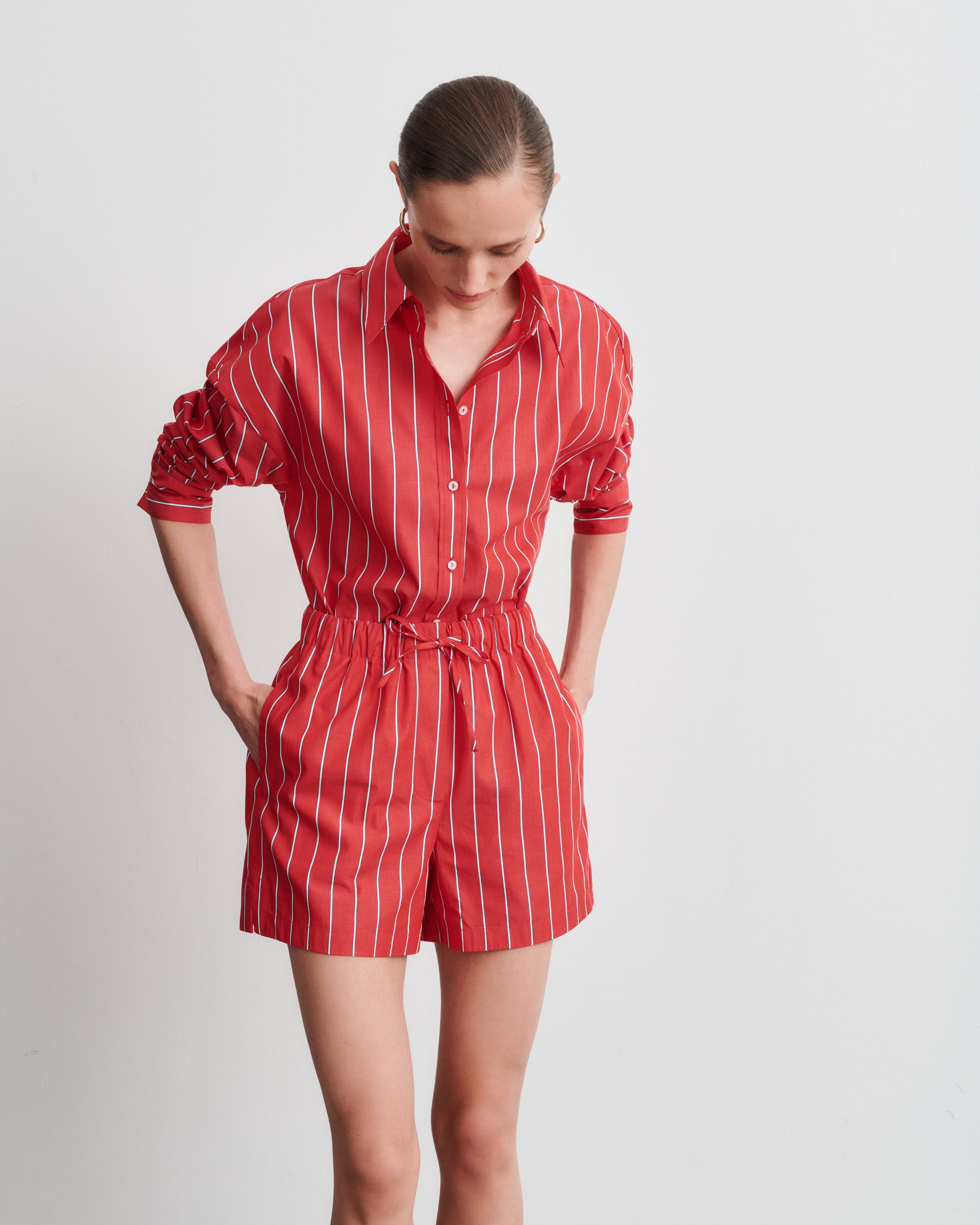 Chemise à rayures rouges Kaia