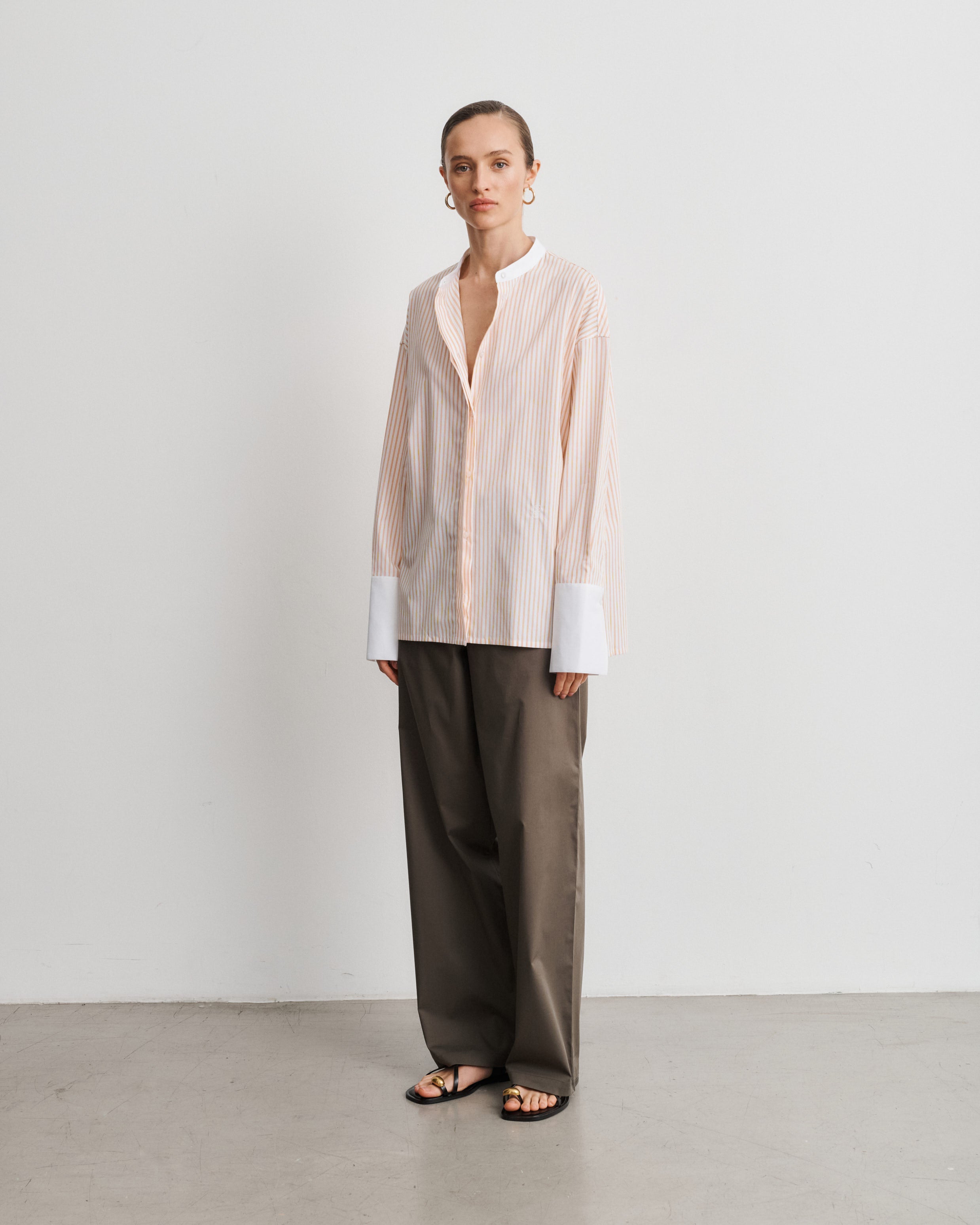 Chemise à rayures jaunes Bianca