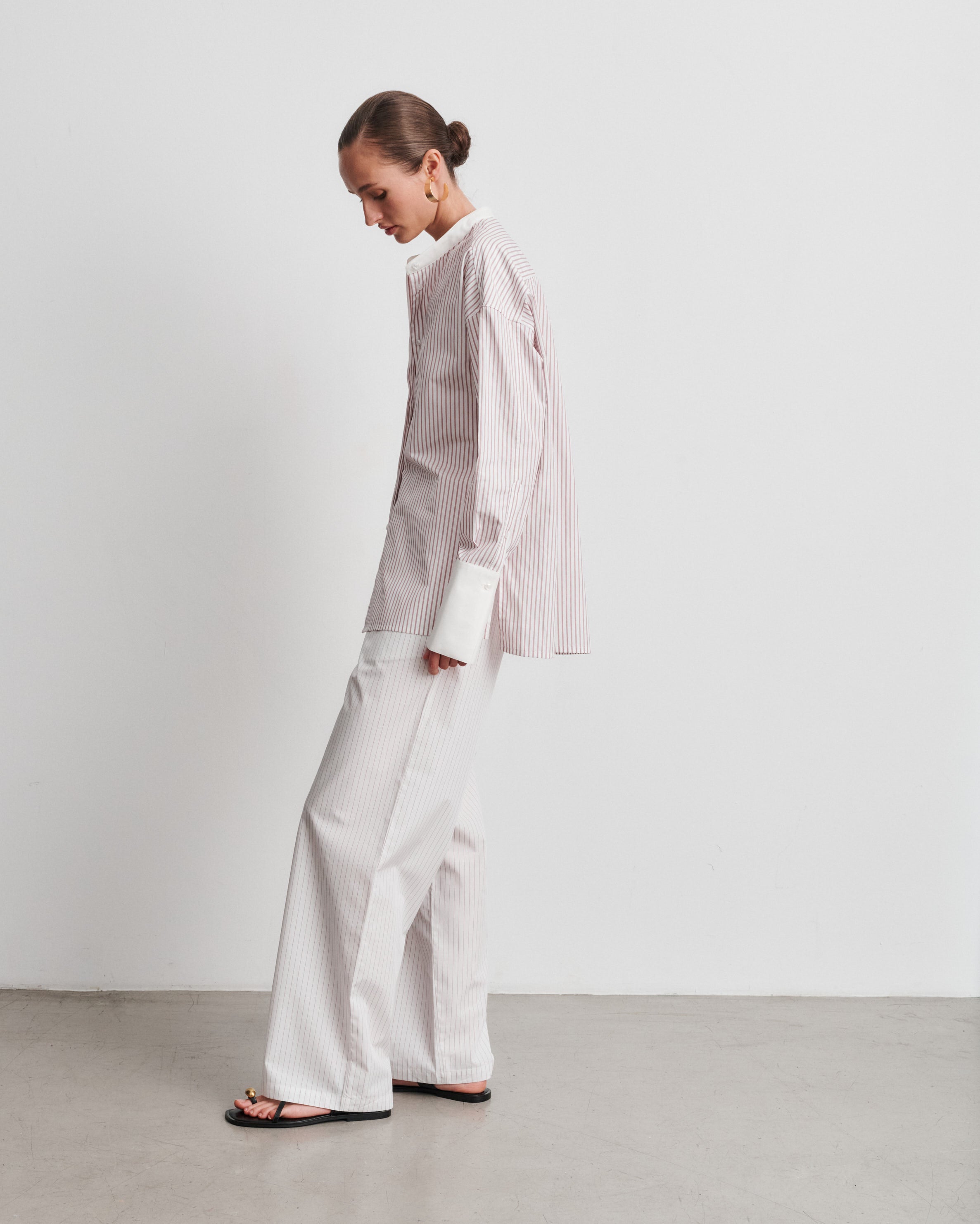 Bianca Red Striped Cotton Poplin Shirt