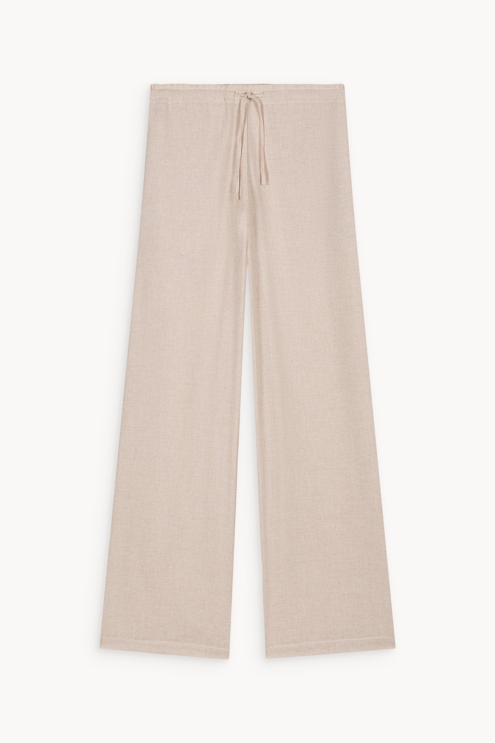 Pantalon en gaze de laine beige Lou