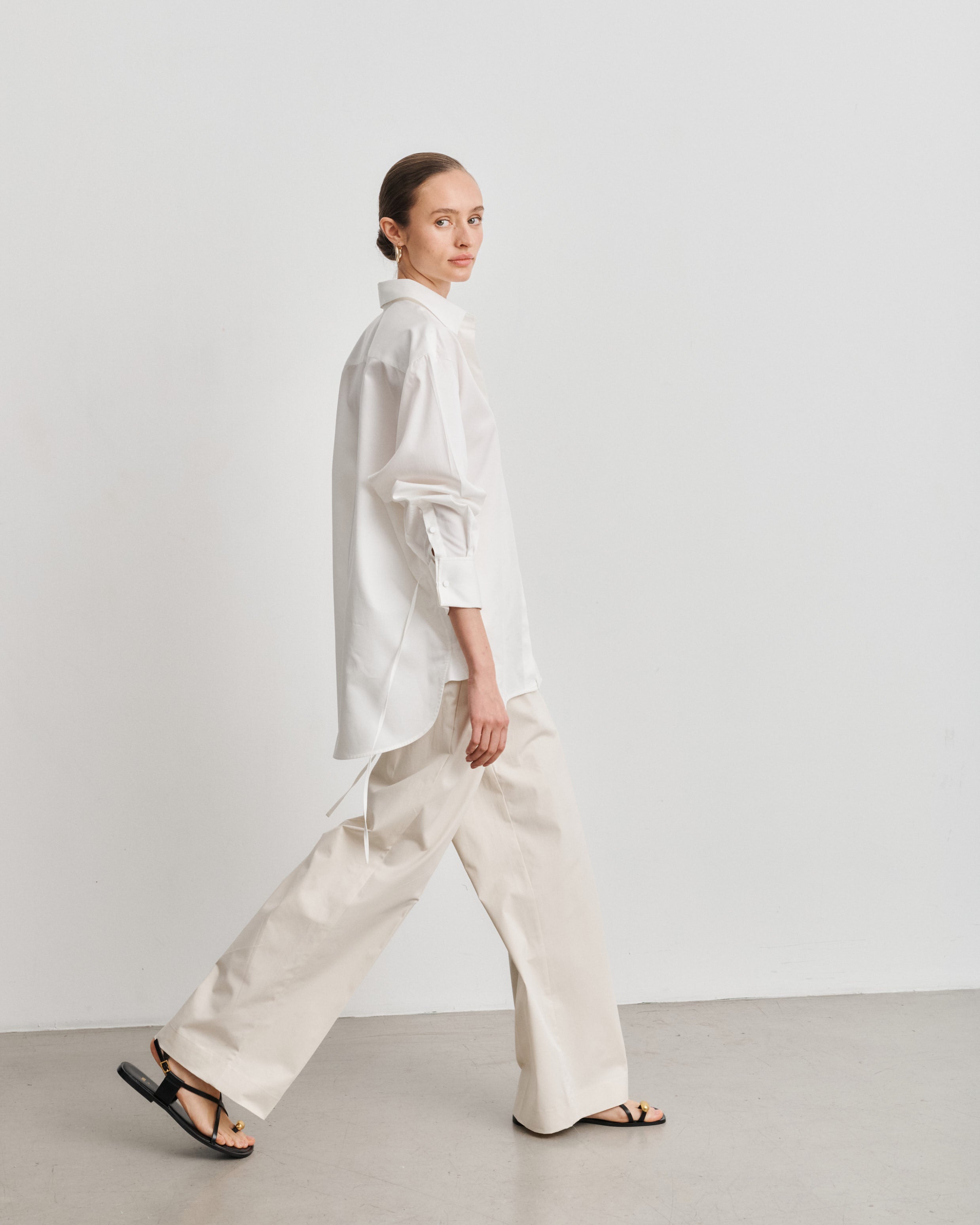 Jackie Ivory Cotton Satin Shirt