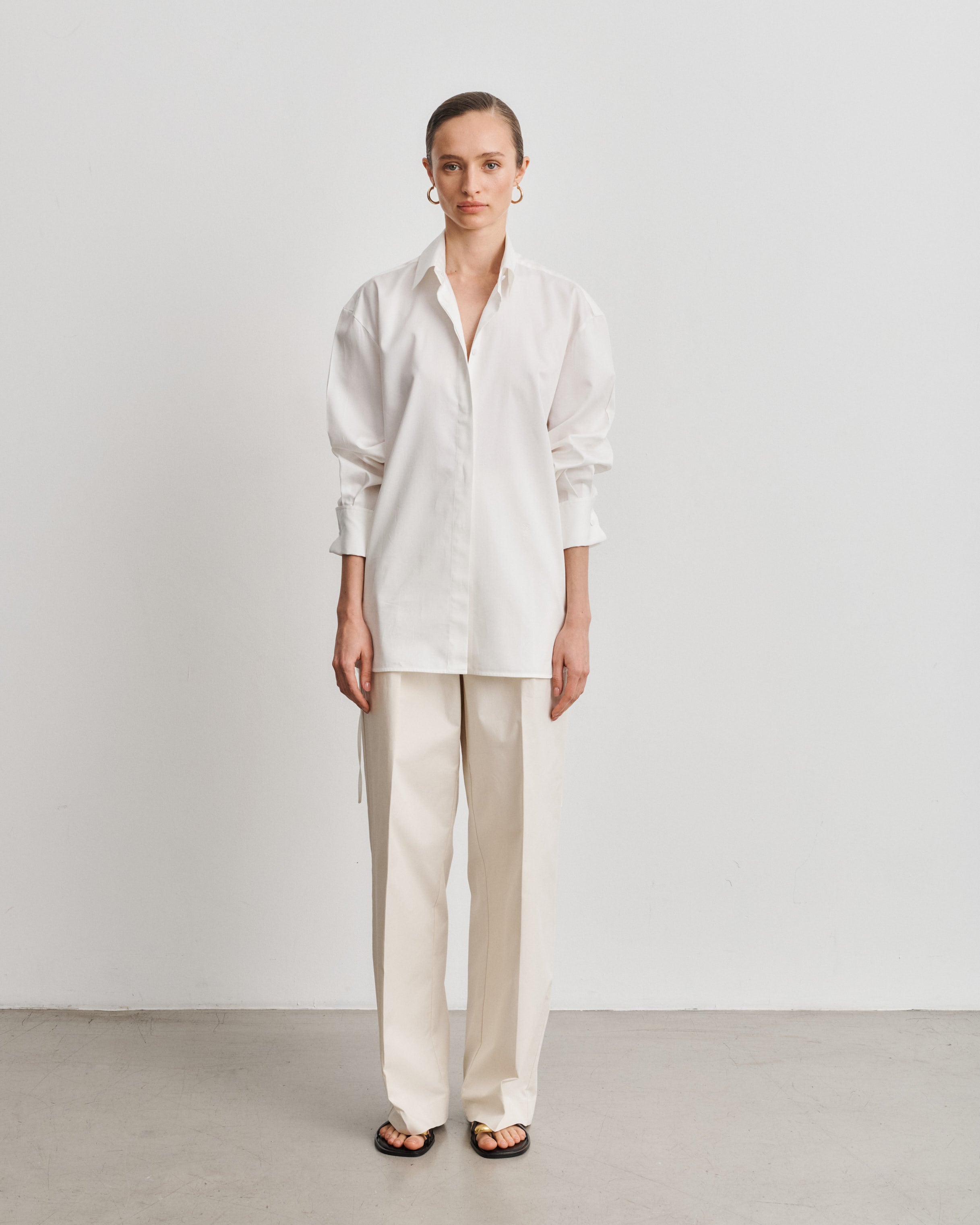 Jackie Ivory Cotton Satin Shirt