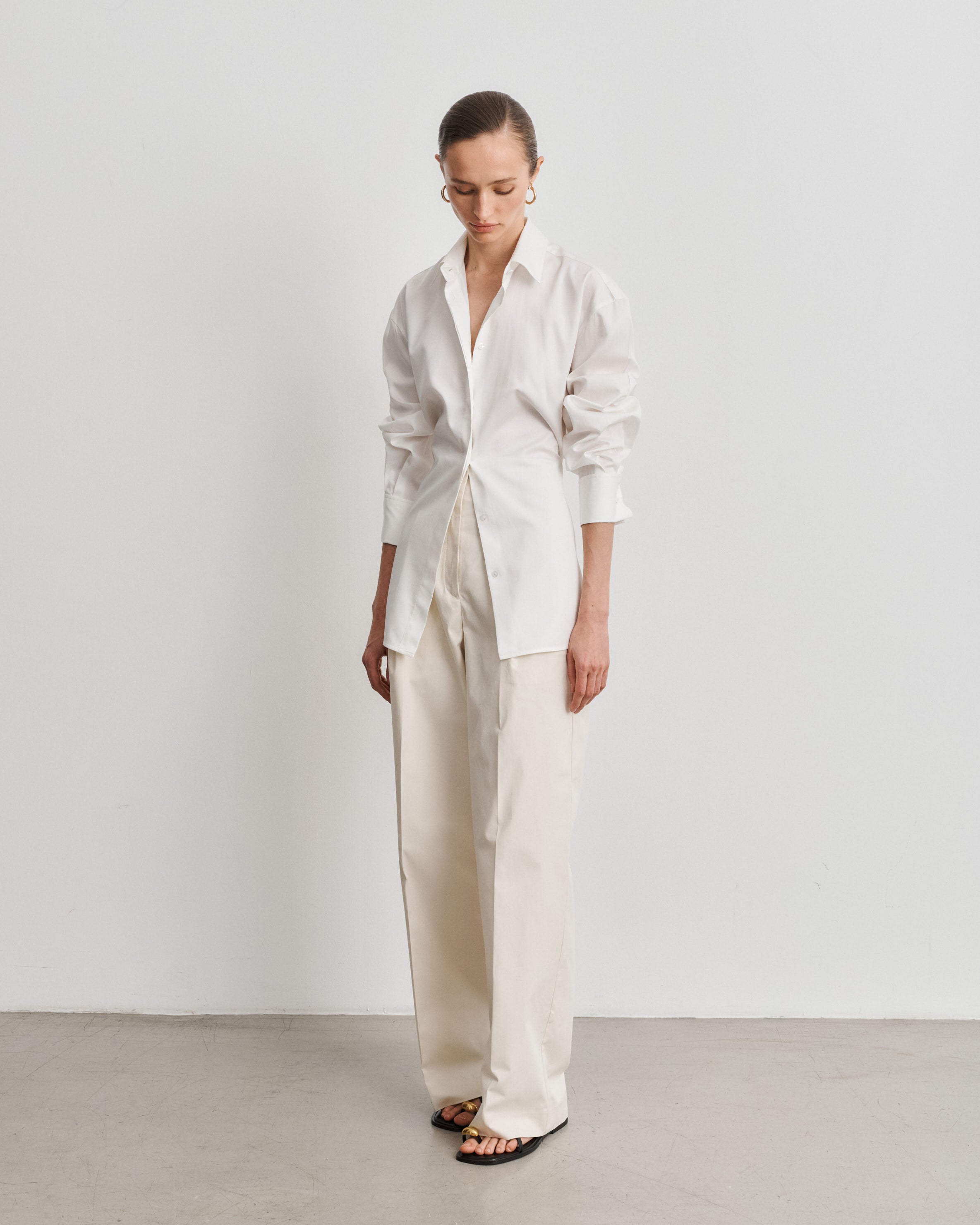 Jackie Ivory Cotton Satin Shirt