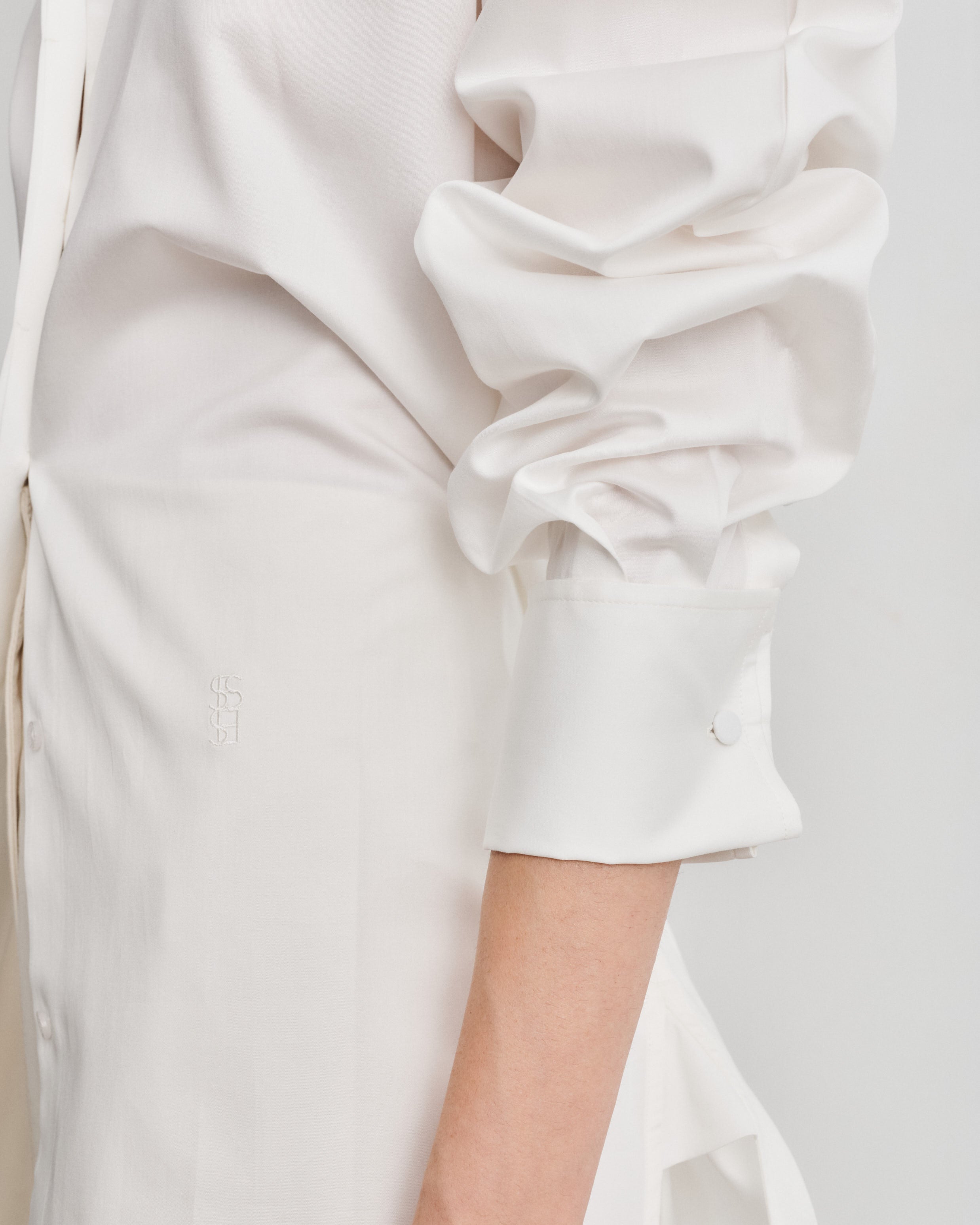 Jackie Ivory Cotton Satin Shirt