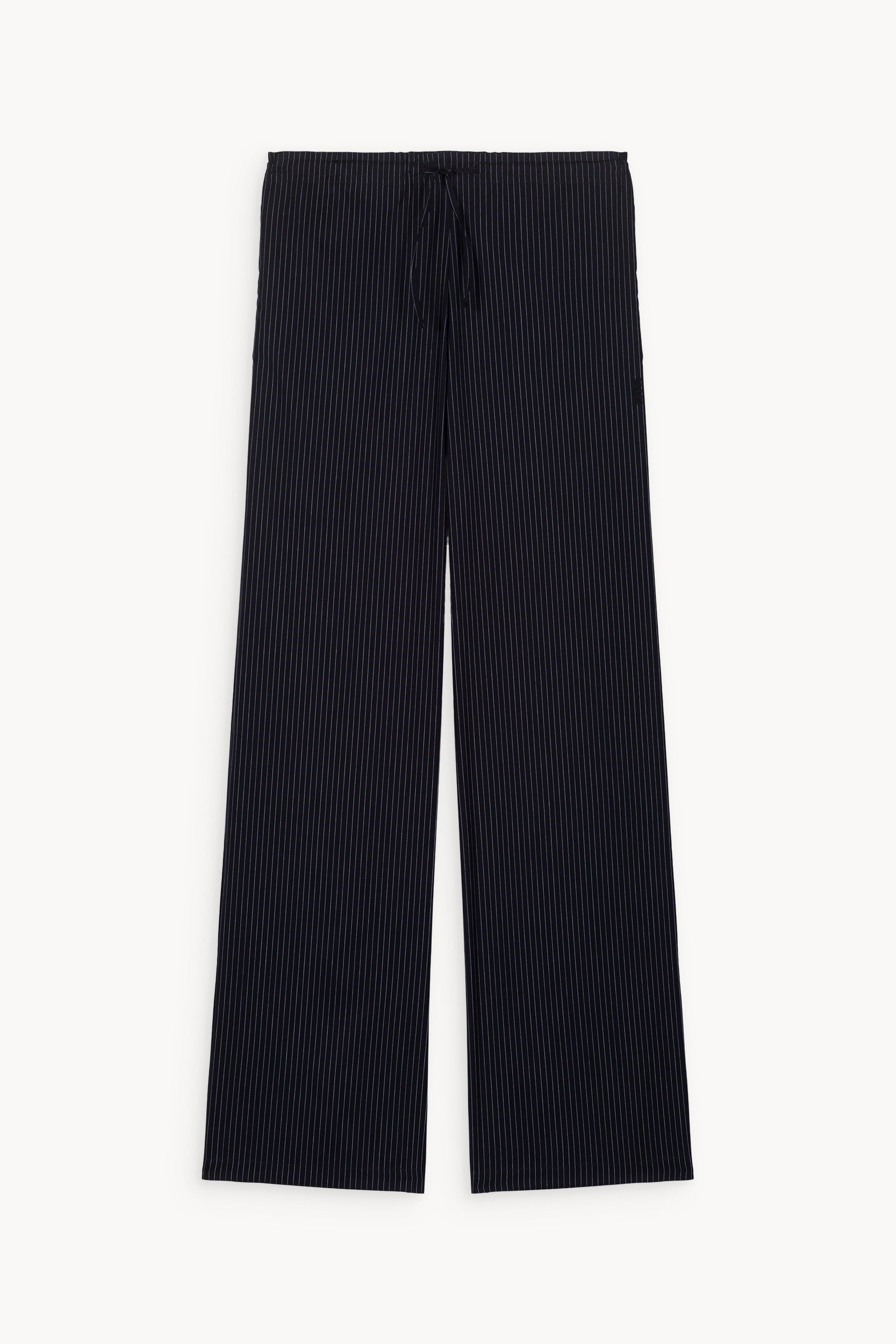 Pantalon marine à rayures blanches Lou