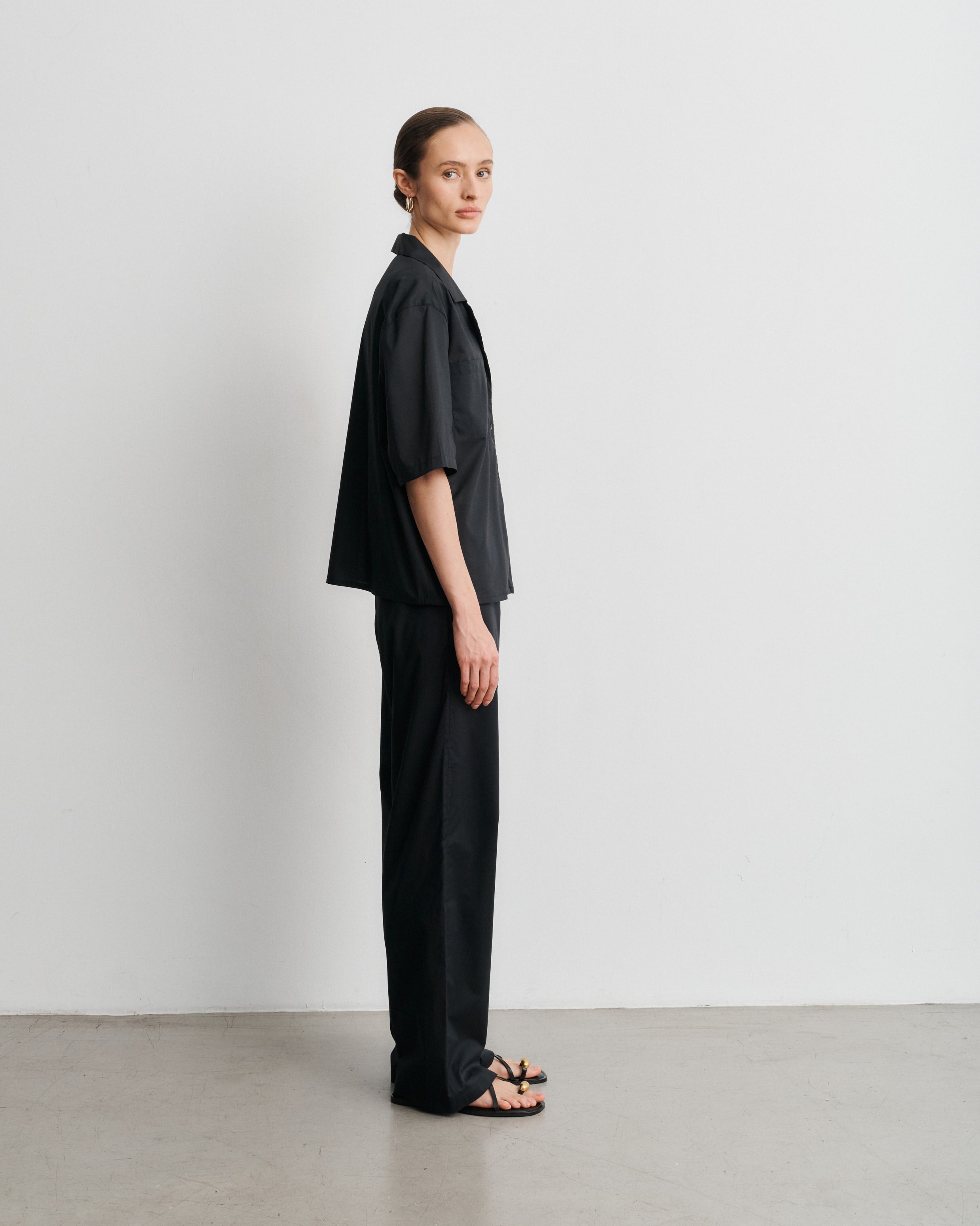 Lou Black Cotton Voile Pants