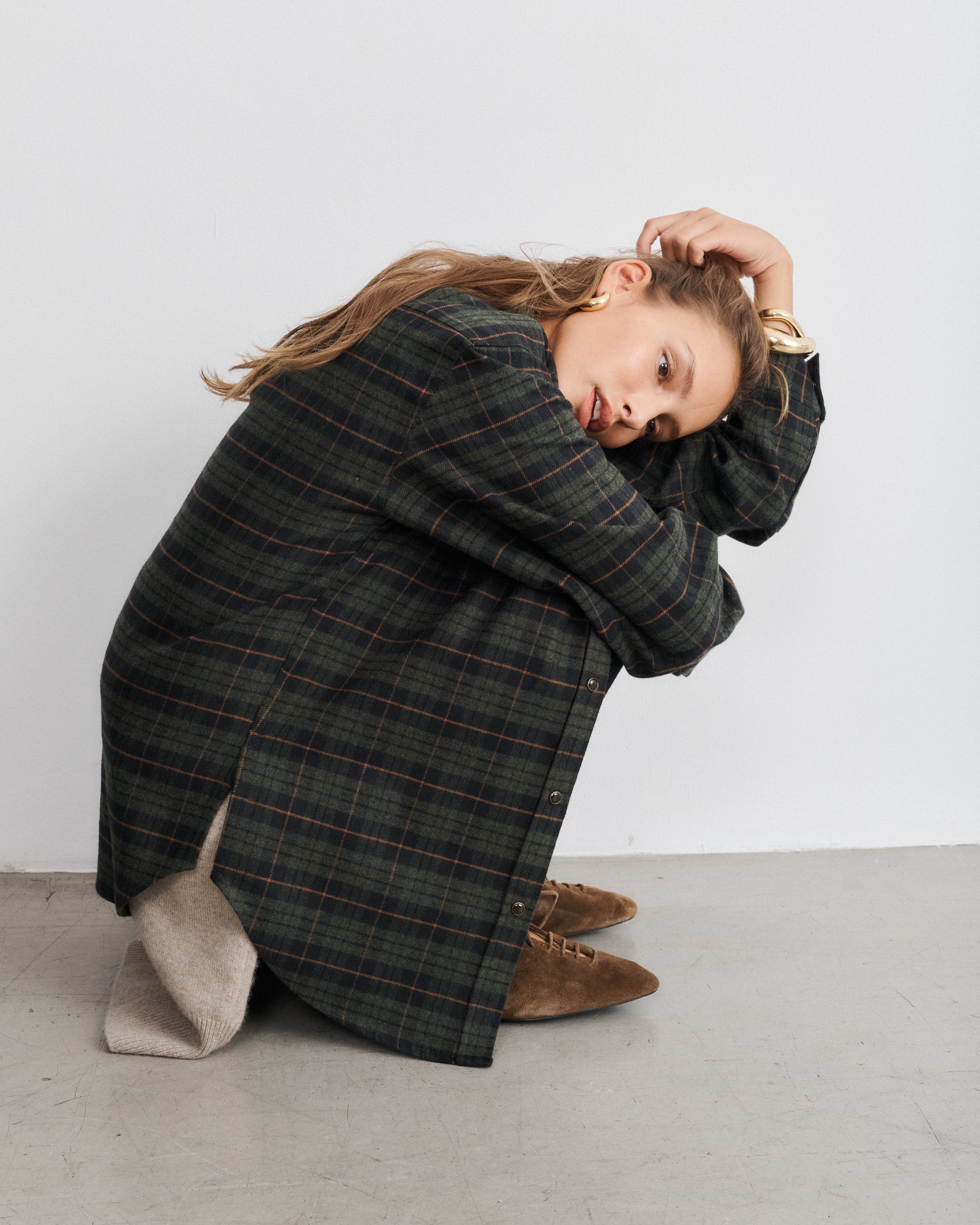 Surchemise en tartan vert sapin Zoey