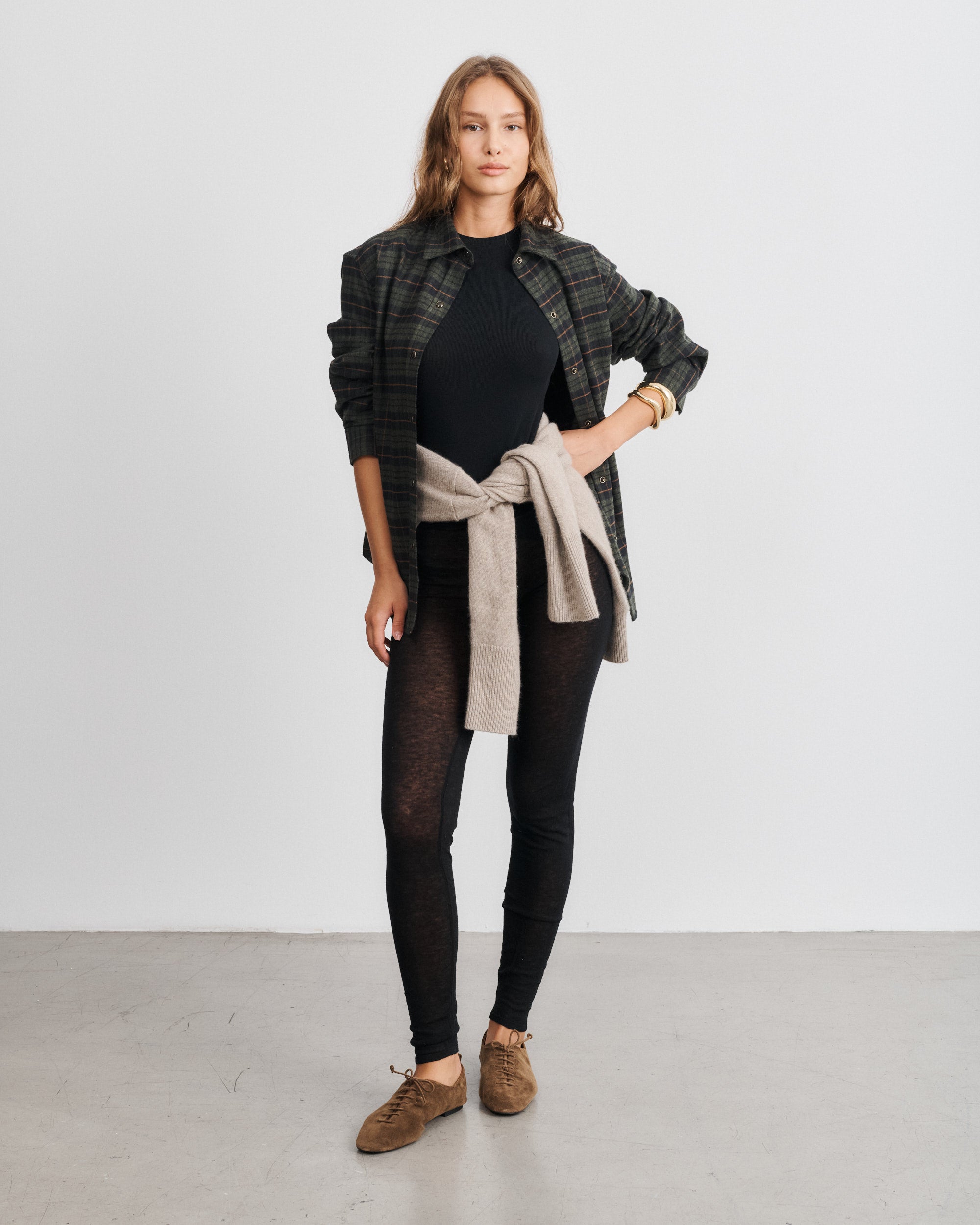 Surchemise en tartan vert sapin Zoey