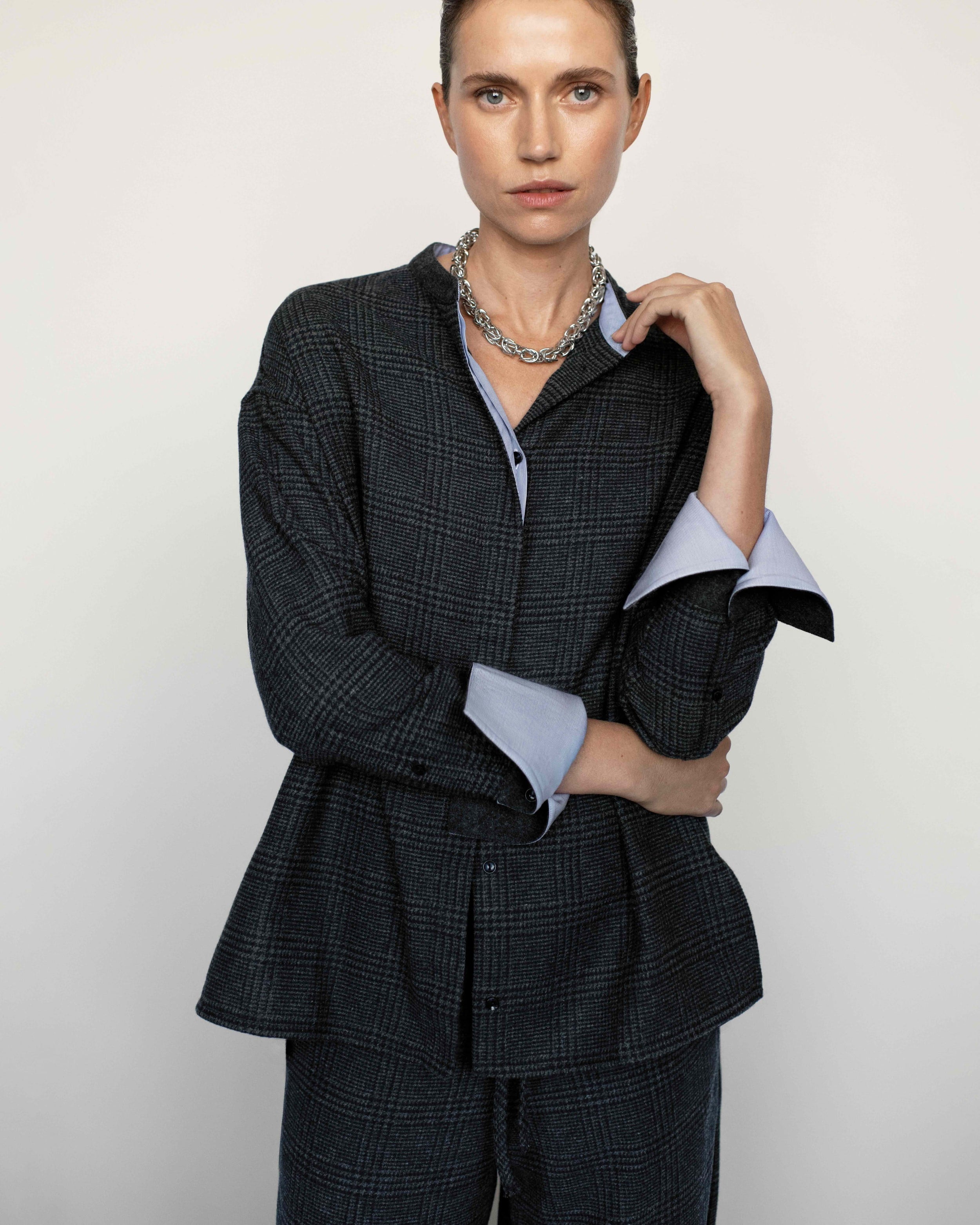Bianca Prince of Wales wool blend shirt