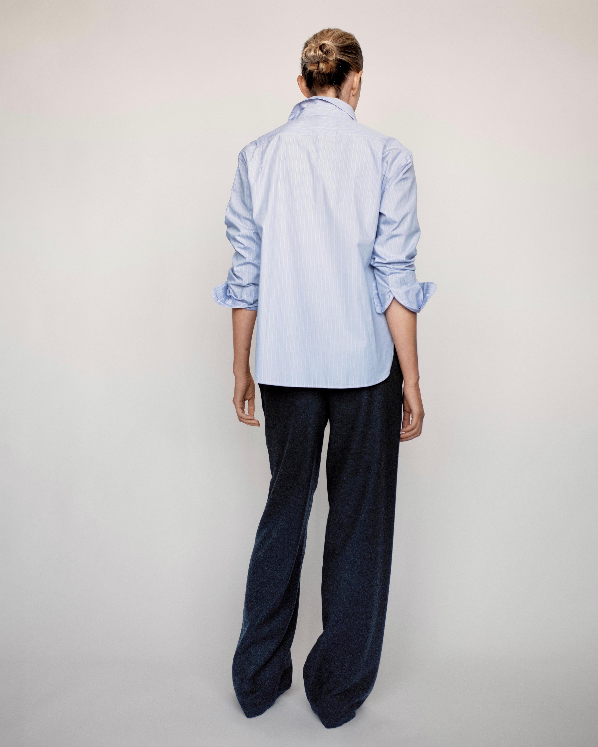 Chemise bleu ciel à rayures Esther