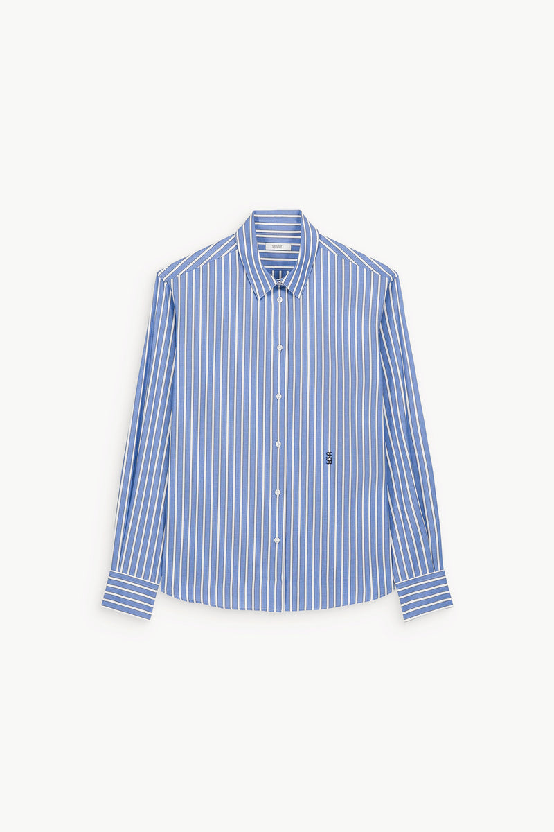 Chemise à rayures bi-blue Esther
