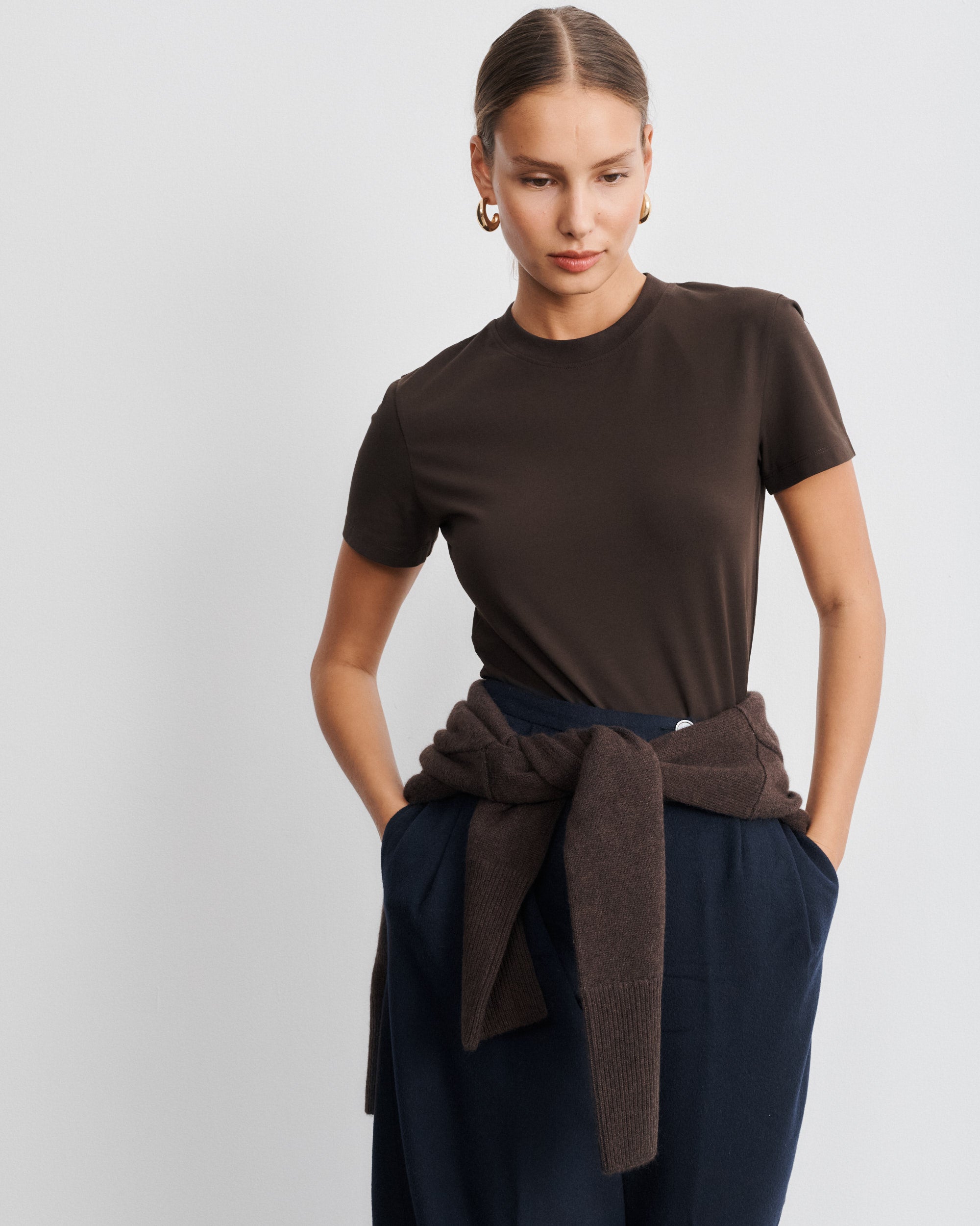 The 90s T-Shirt in Brown Cotton