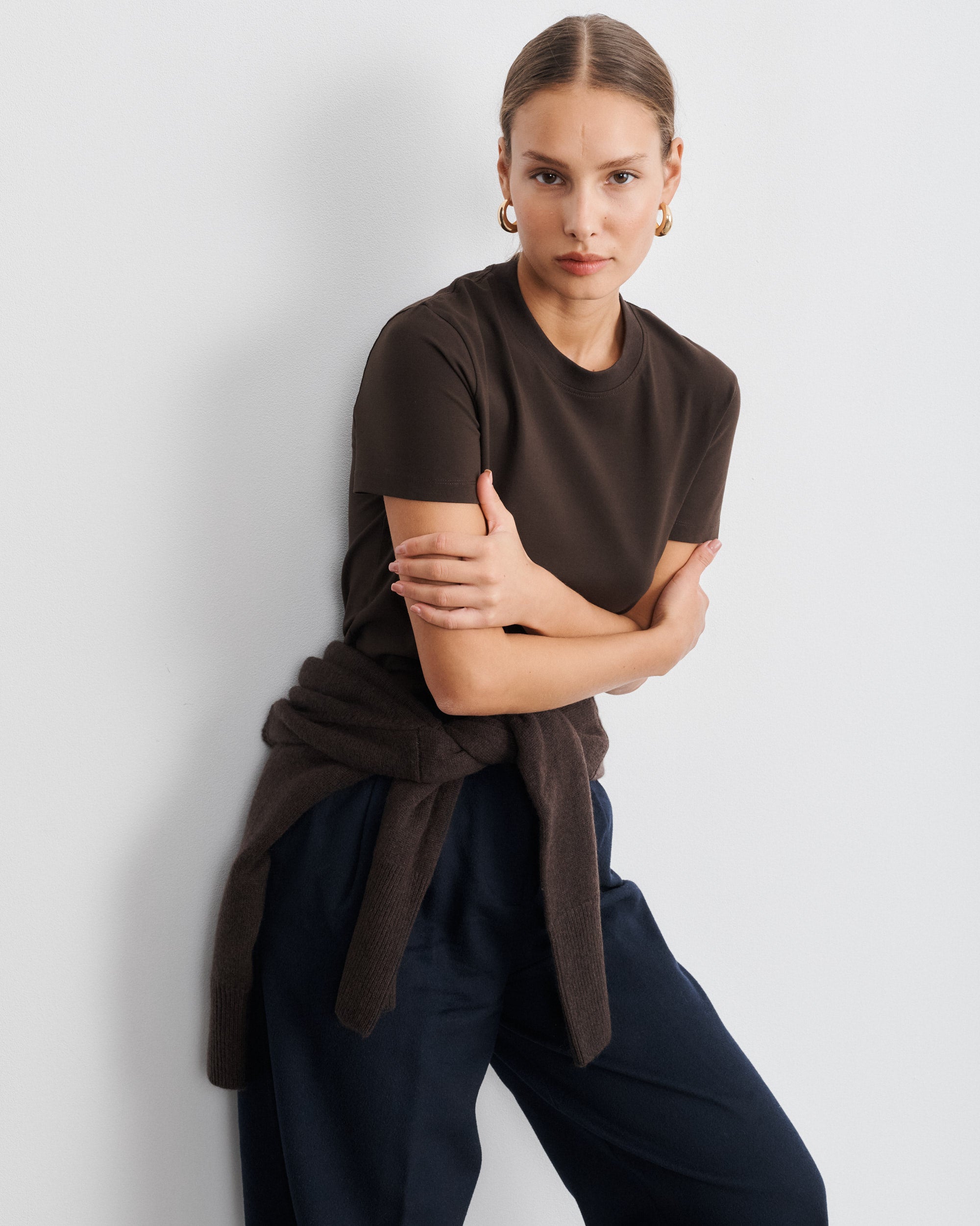 The 90s T-Shirt in Brown Cotton