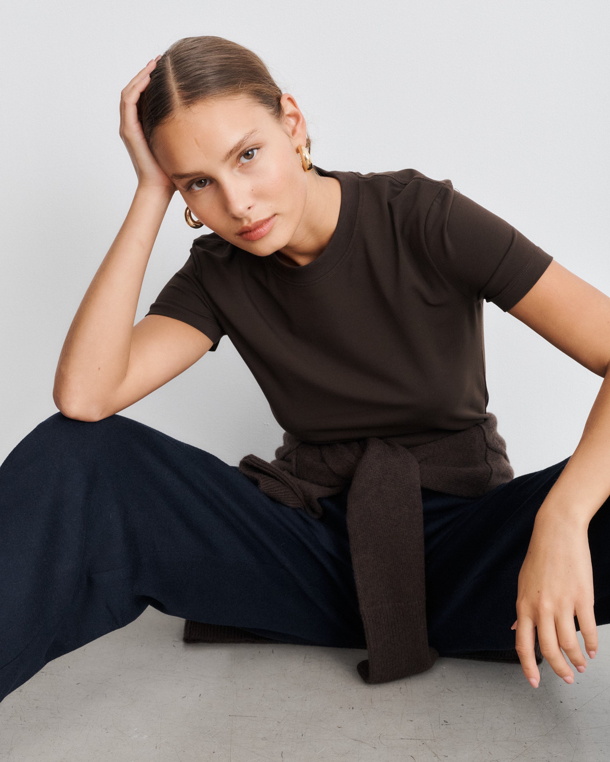 The 90s T-Shirt in Brown Cotton