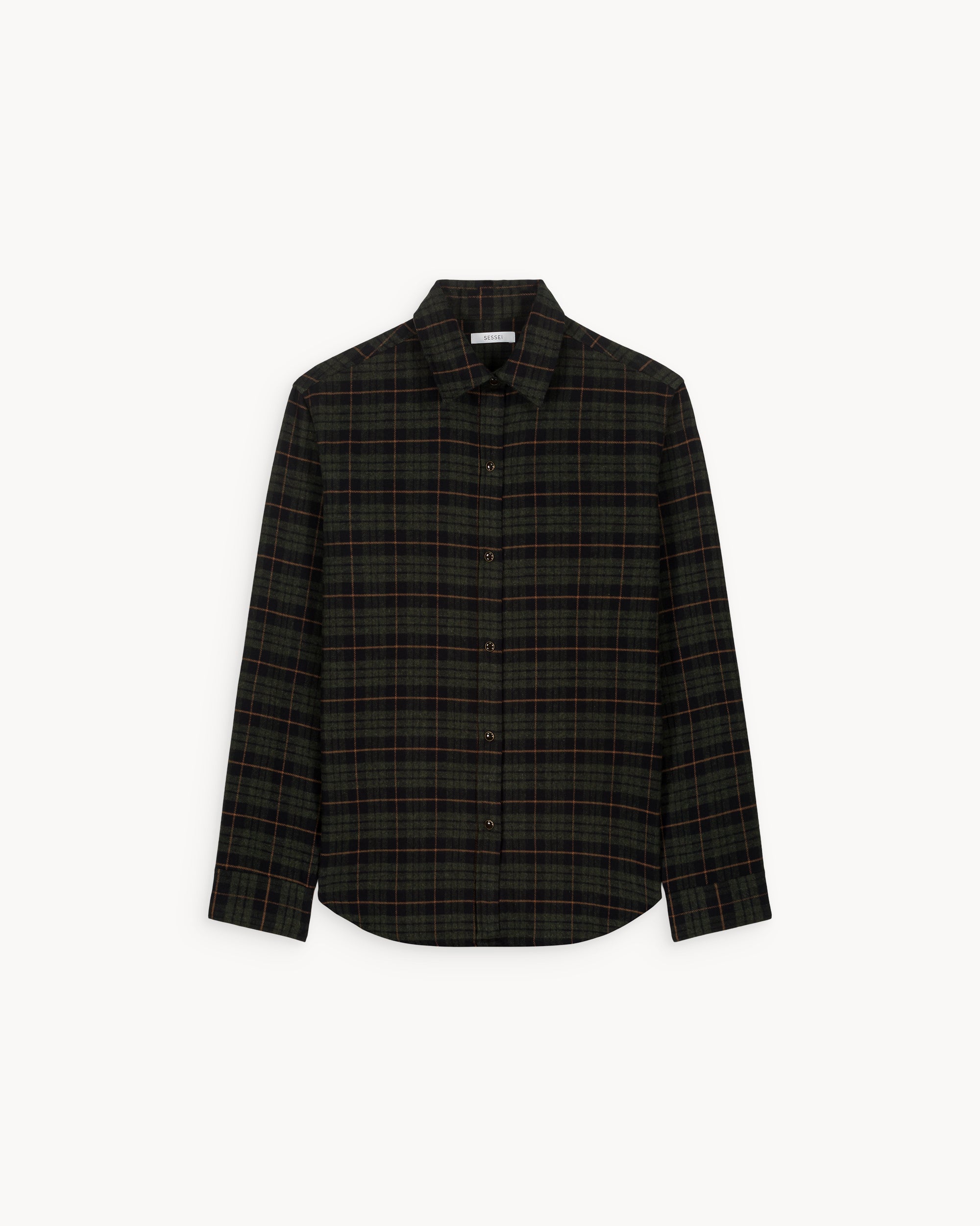 Zoey Fir Green Tartan Cotton Flannel Overshirt