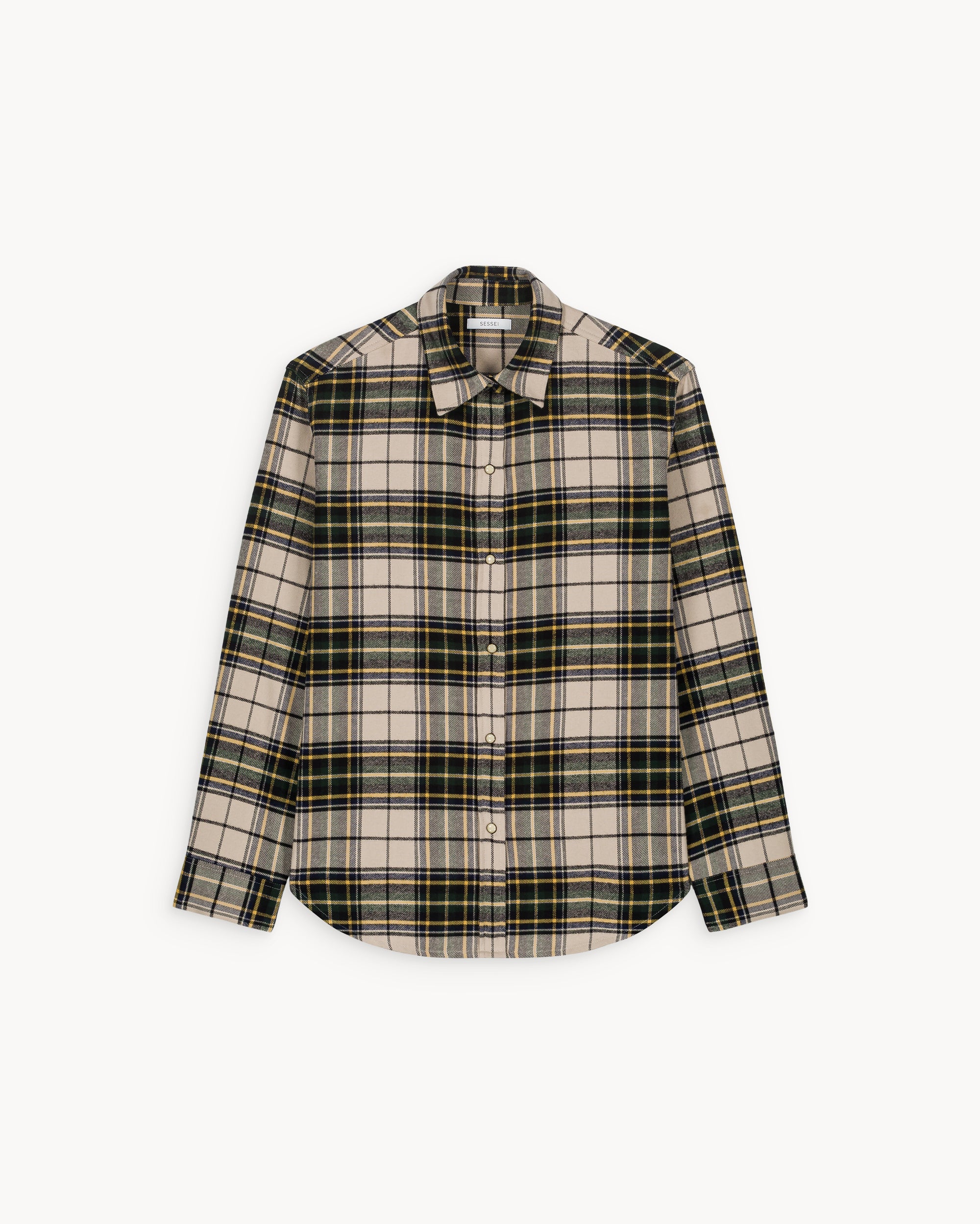 Zoey Yellow Tartan Cotton Flannel Overshirt