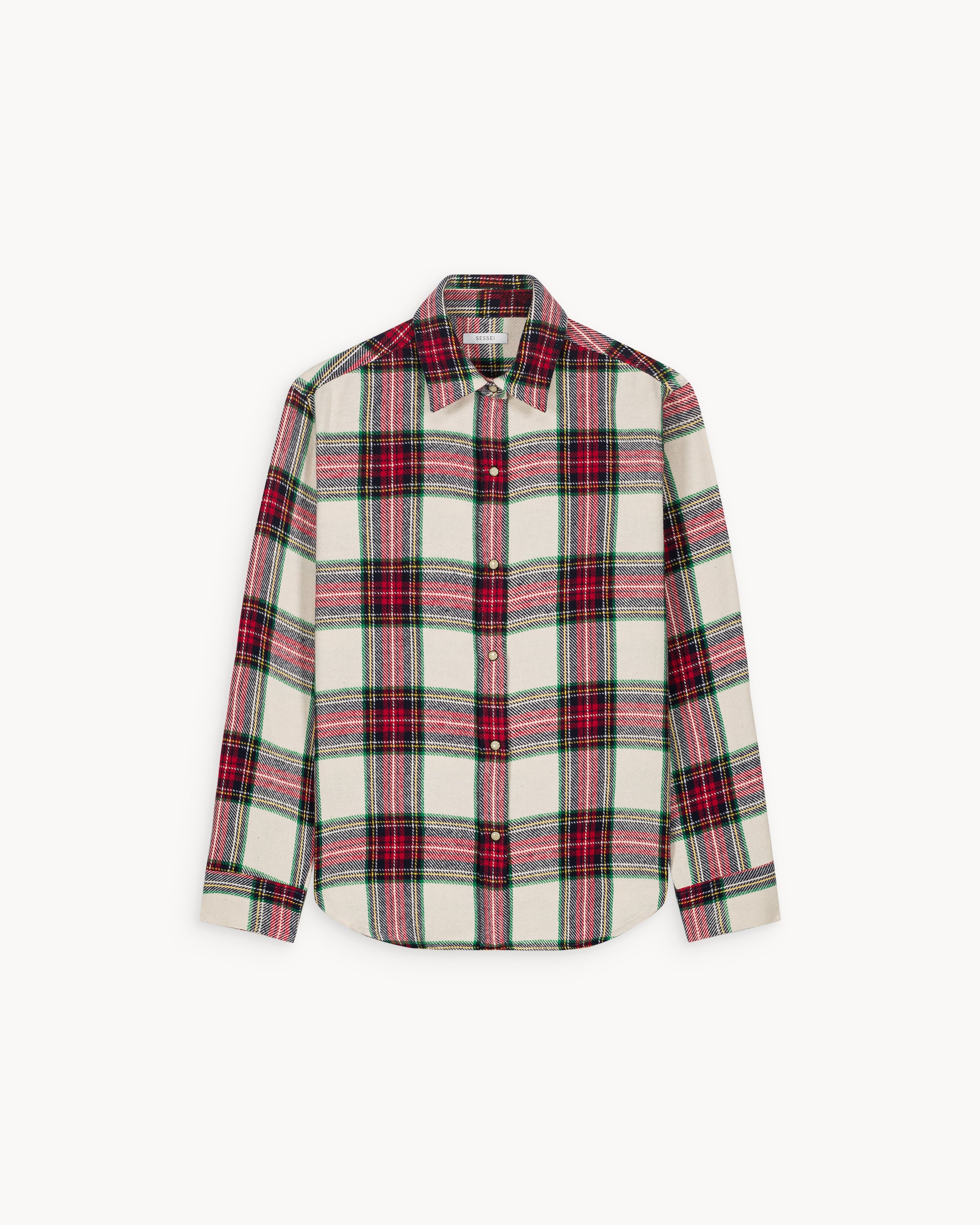 Zoey Red Tartan Cotton Flannel Overshirt