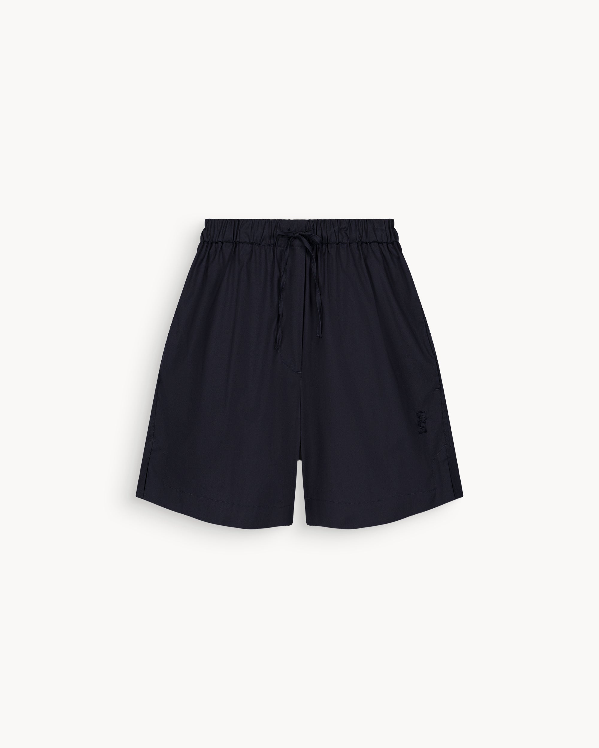 Alex Navy Cotton Poplin Shorts