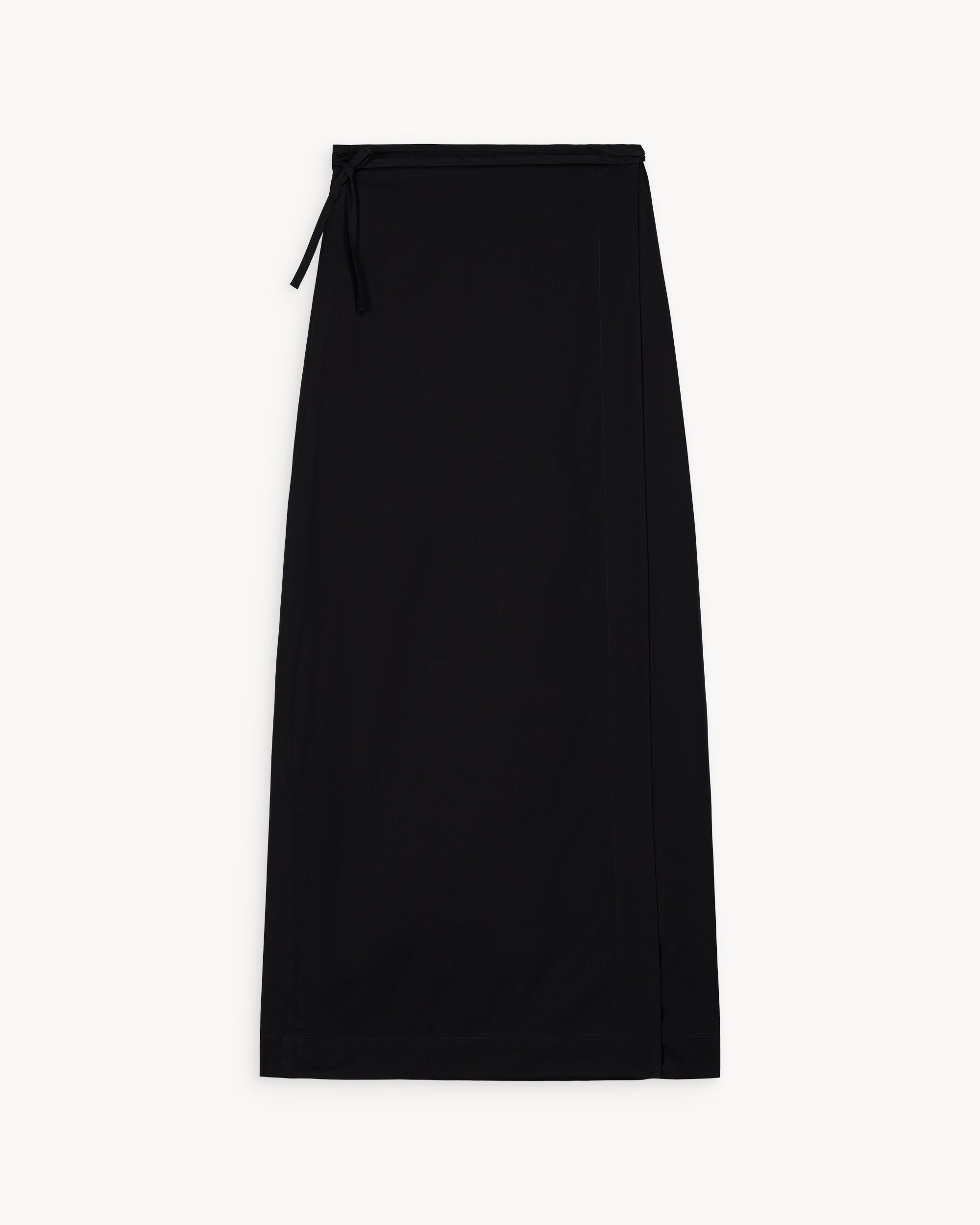 Antonia Black Cotton Poplin Pareo Skirt