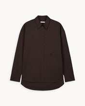Charger l&#39;image dans la galerie, Chemise oversize en popeline de coton marron Kaia

