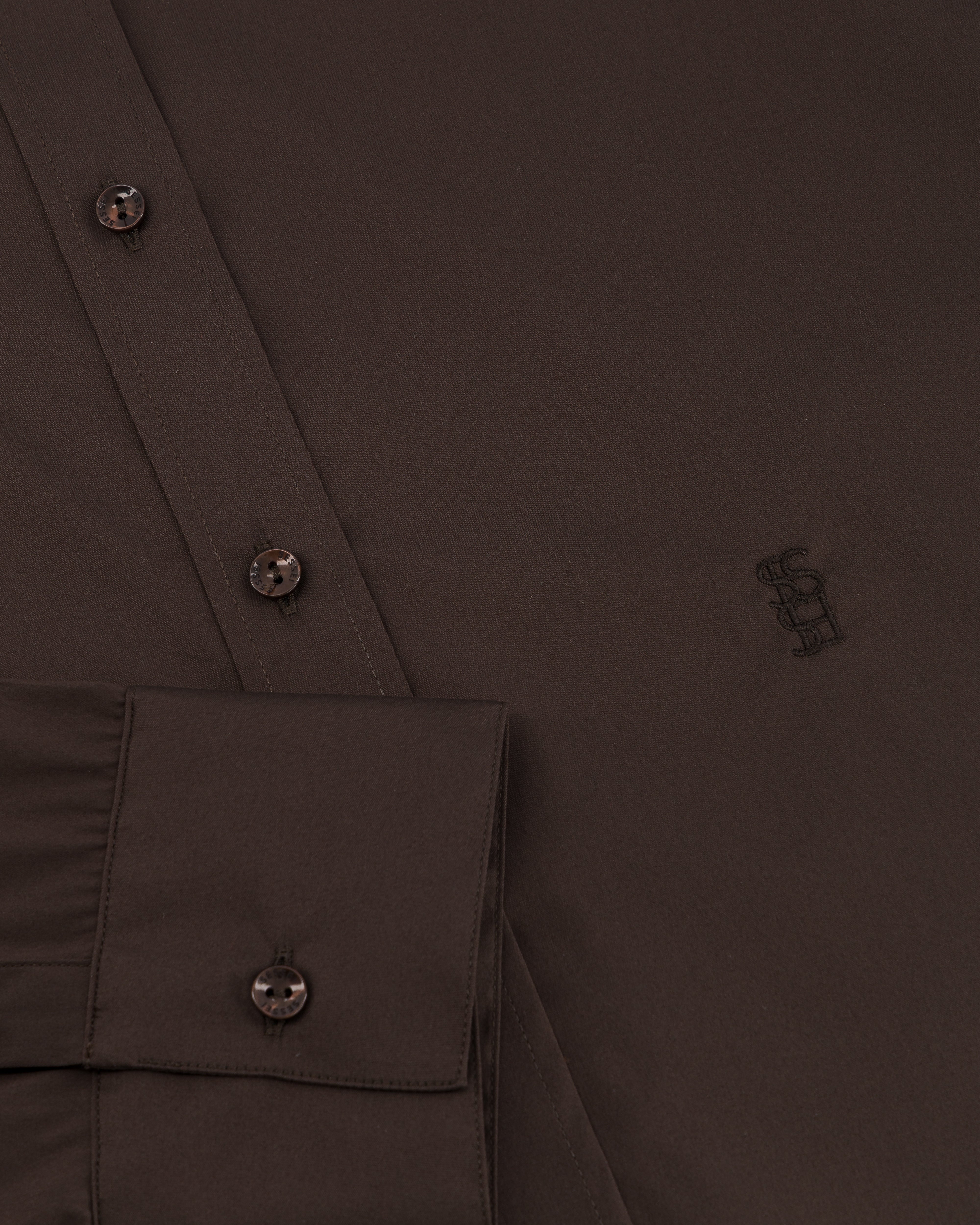  Chemise oversize en popeline de coton marron Kaia