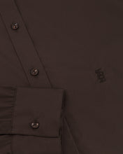 Charger l&#39;image dans la galerie, Chemise oversize en popeline de coton marron Kaia

