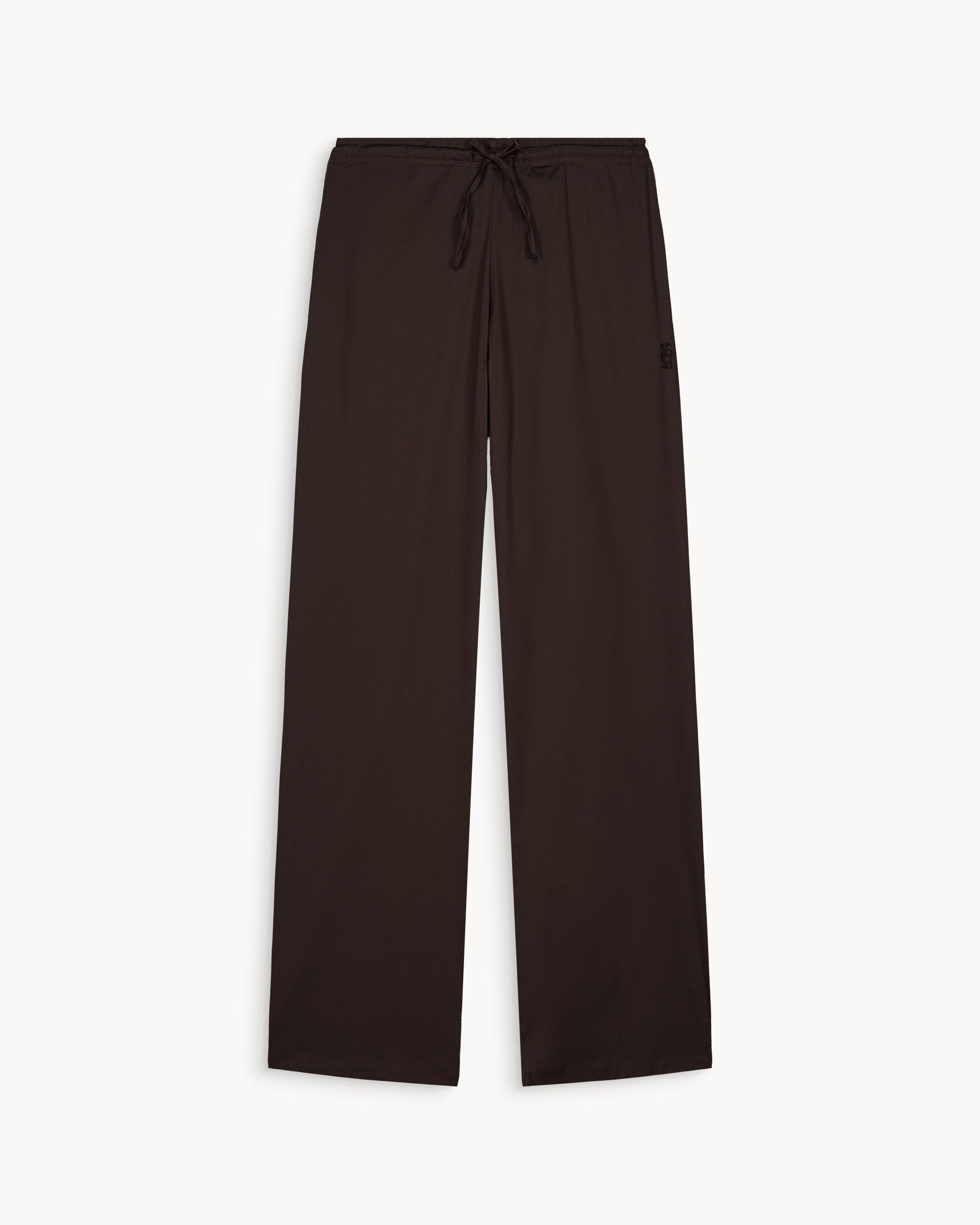  Pantalon en popeline de coton marron Lou