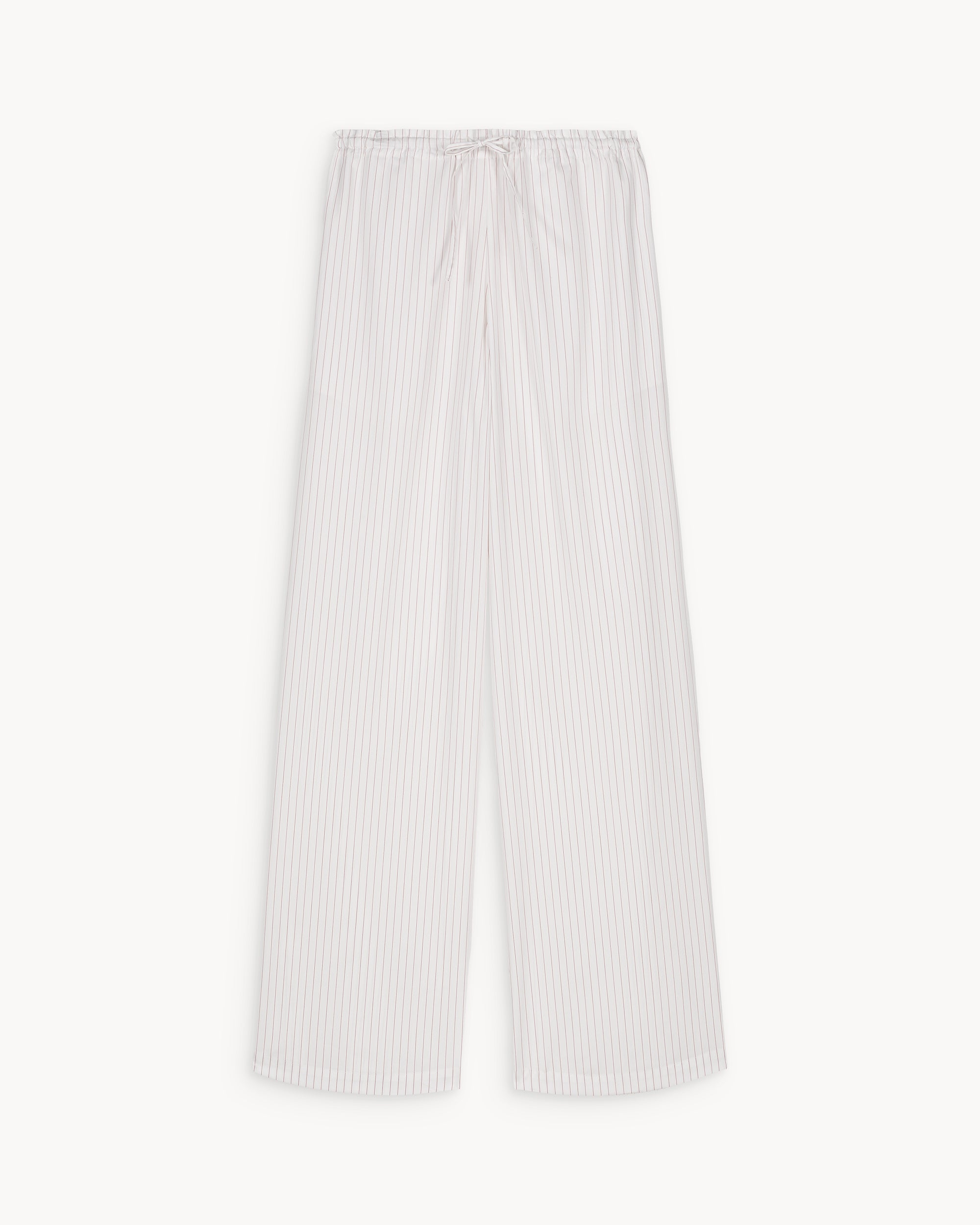 Lou Red Pinstriped Cotton Poplin Pants