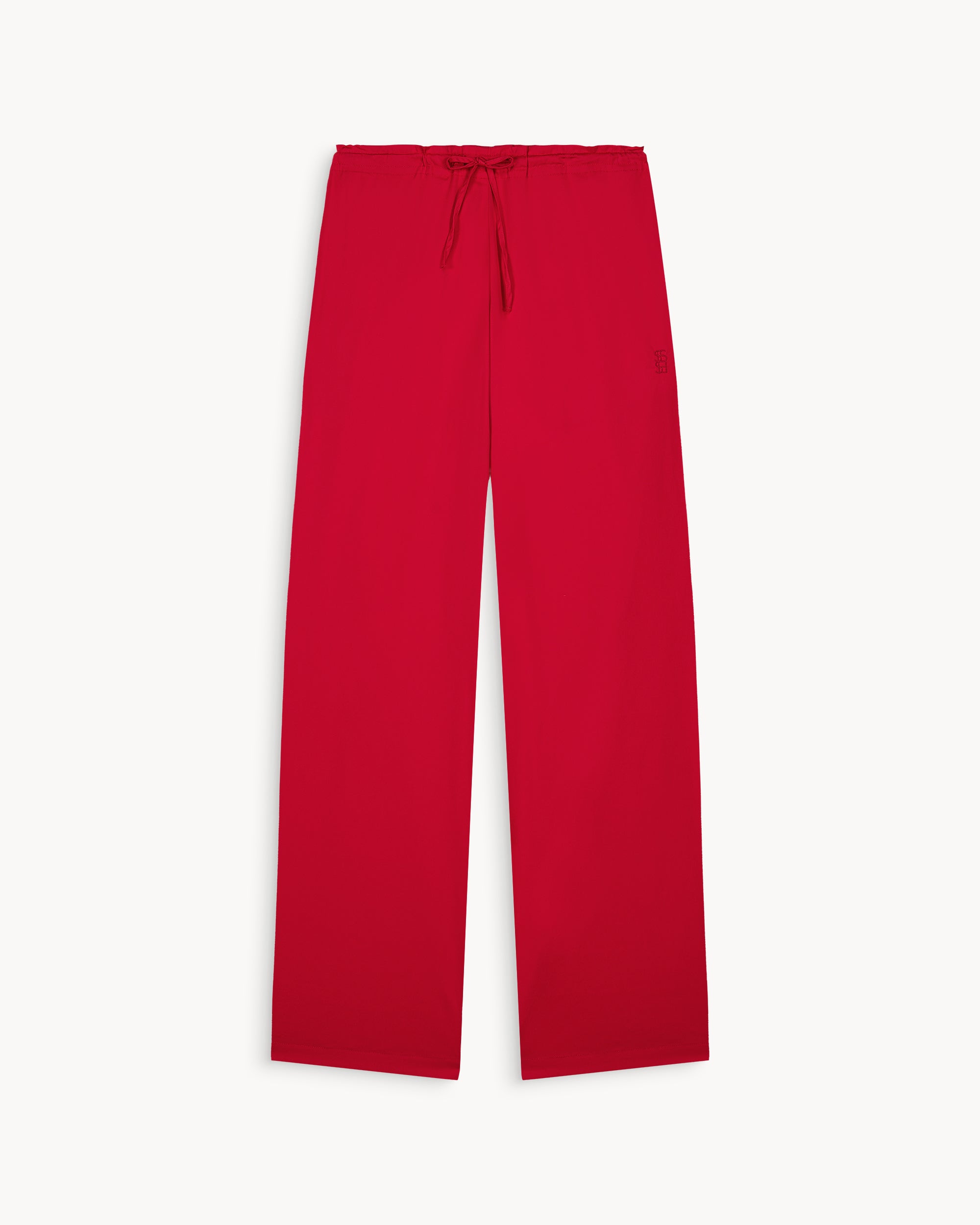 Lou Red Cotton Poplin Pants