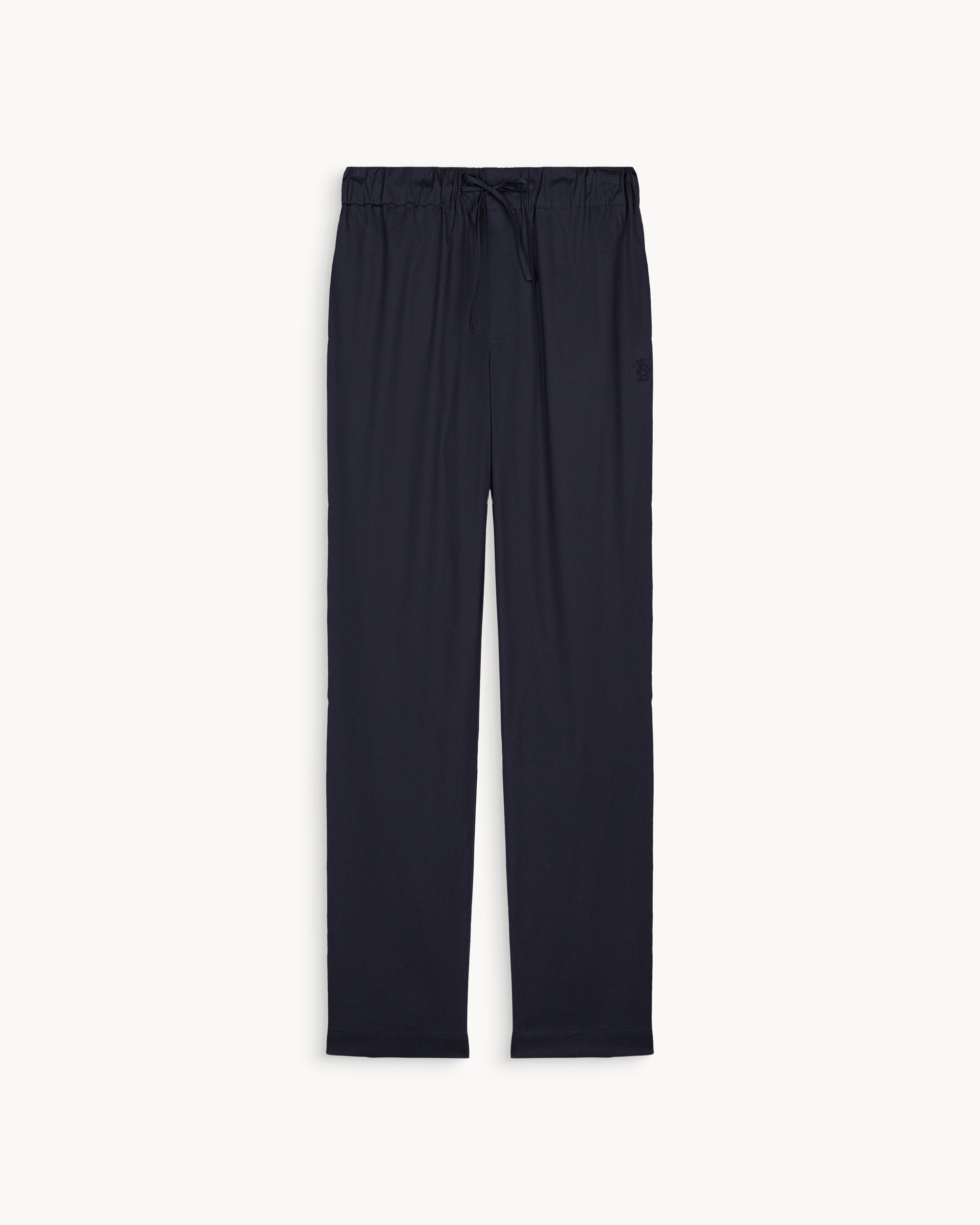 Noa Navy Blue Cotton Poplin Pants